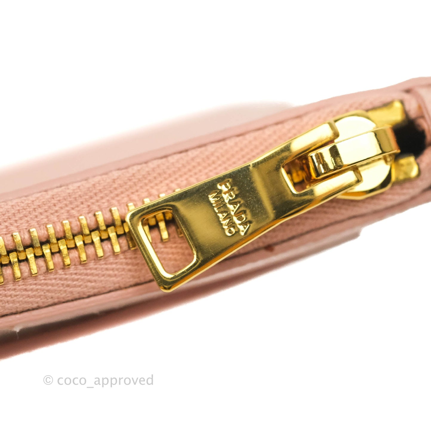 Prada Logo Clutch Bag Pink Gold Hardware