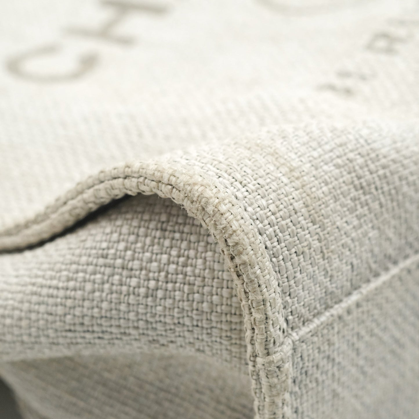 Chanel Medium Deauville Tote Light Grey Canvas