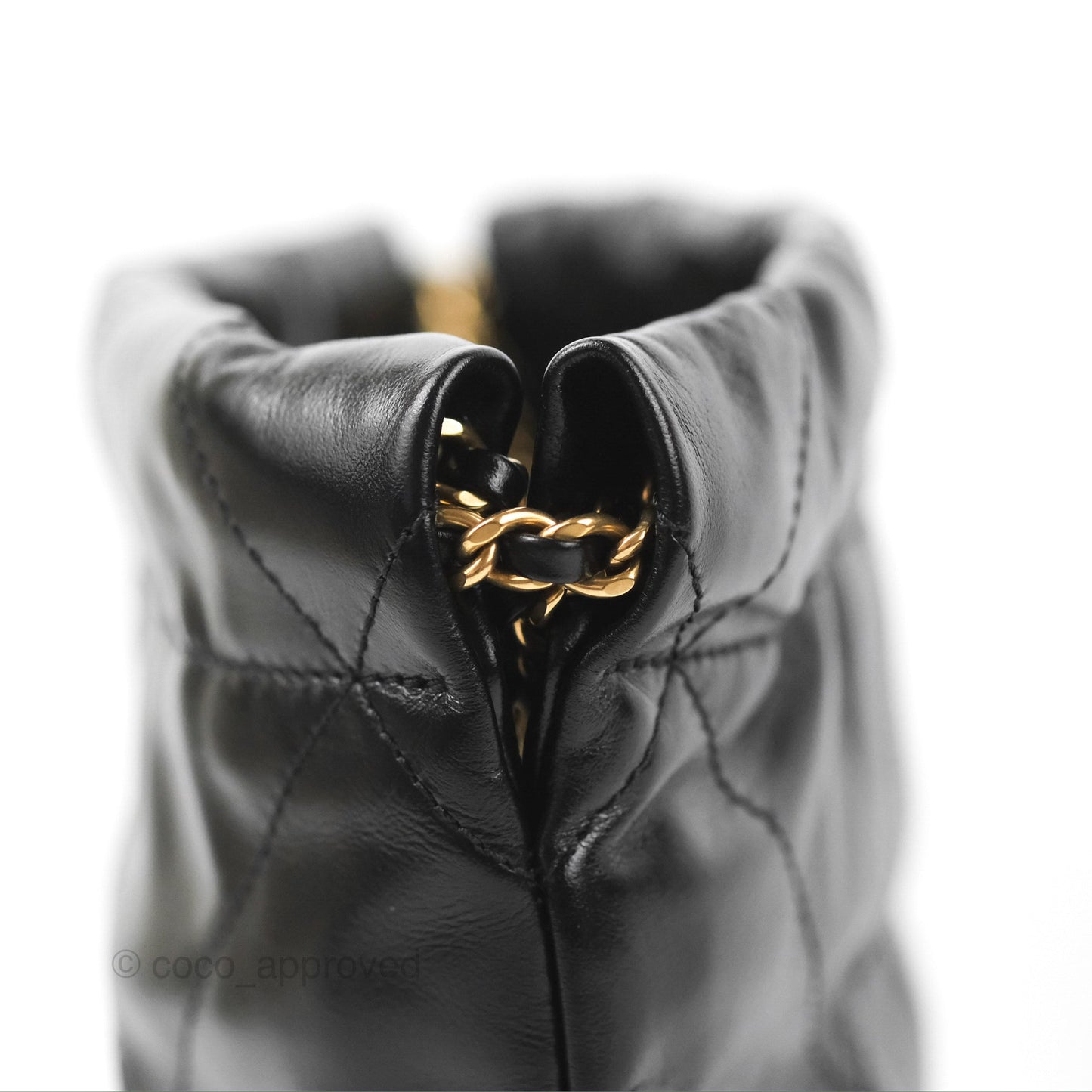 Chanel 22 Mini Bag Black Crumpled Calfskin