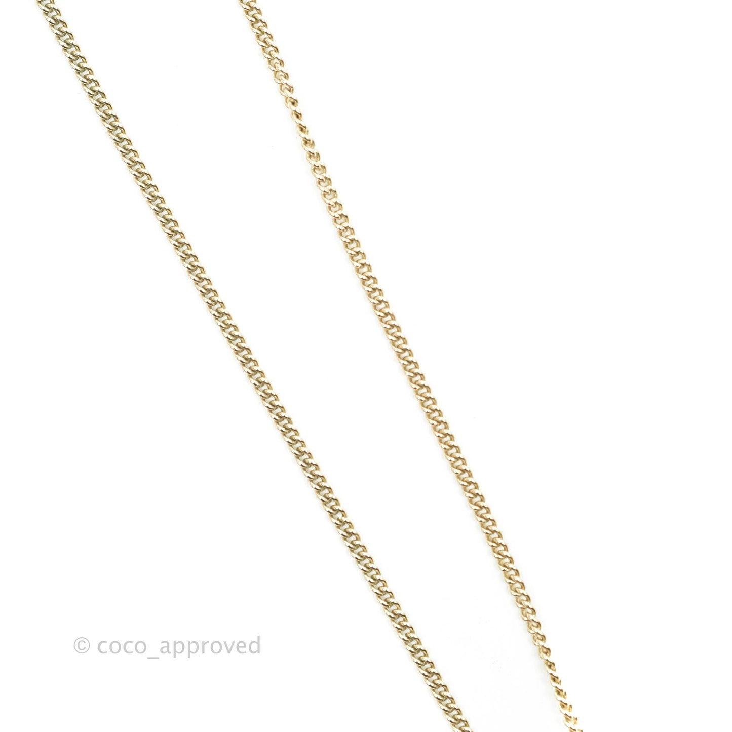 Chanel Round CC Crystal Necklace Gold Tone 20S