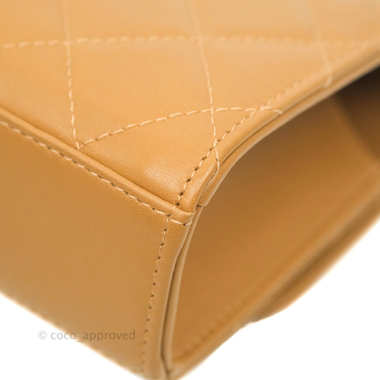 Chanel Mini Quilted Trendy CC Clutch With Chain Caramel Dark Beige Lambskin Gold Hardware