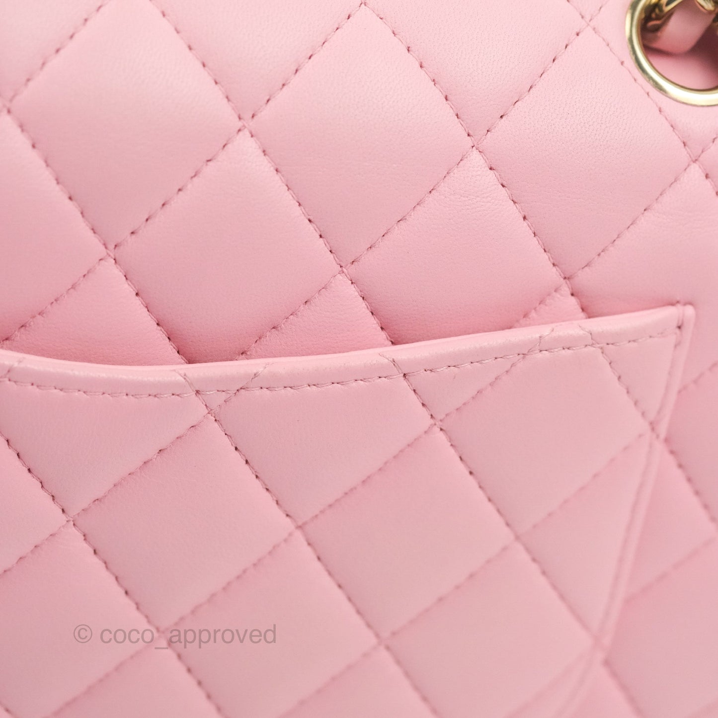 Chanel Small Classic Quilted Flap Pink Lambskin Gold Hardware
