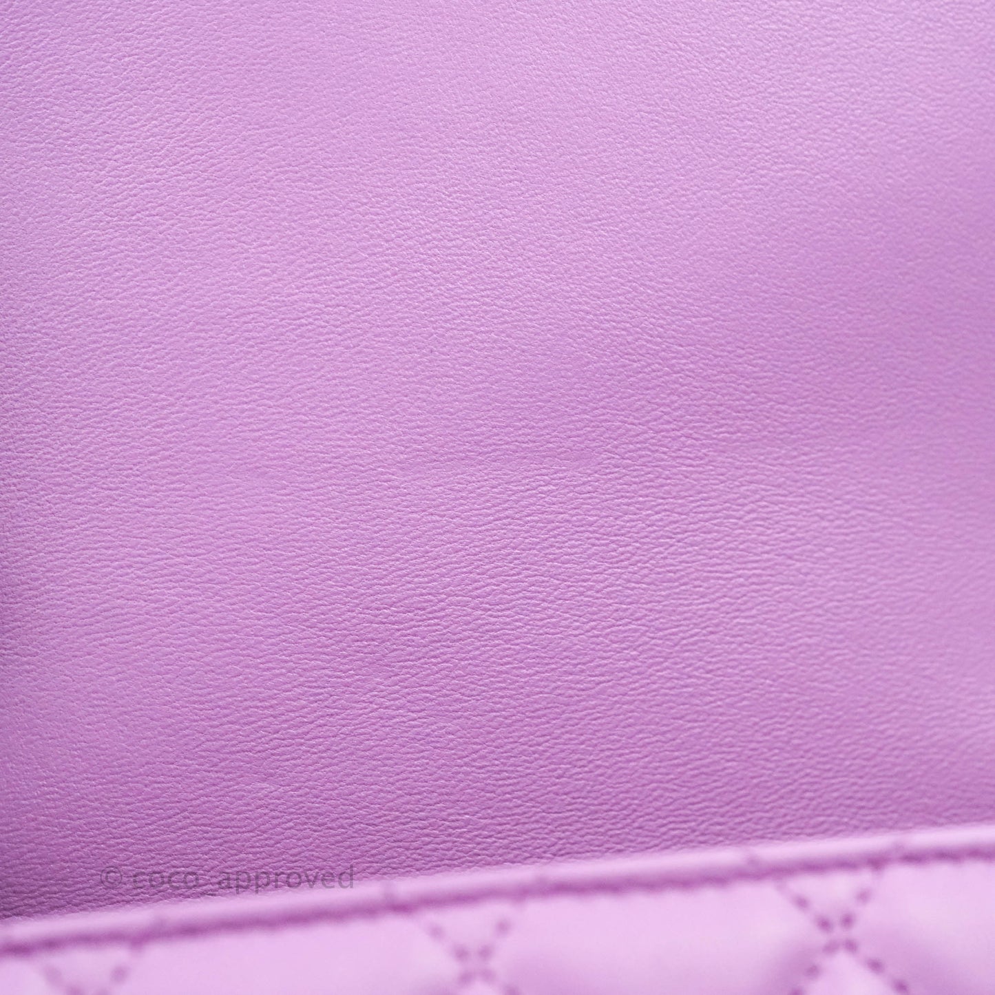 Chanel Mini Square Pearl Crush Quilted Purple Lambskin Aged Gold Hardware