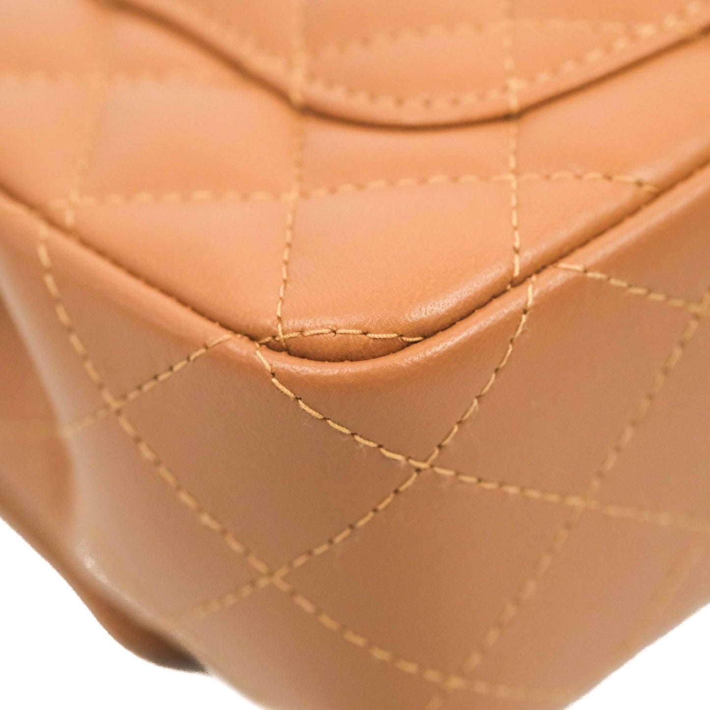 Chanel Quilted Mini Rectangular Flap Caramel Lambskin Gold Hardware 22S