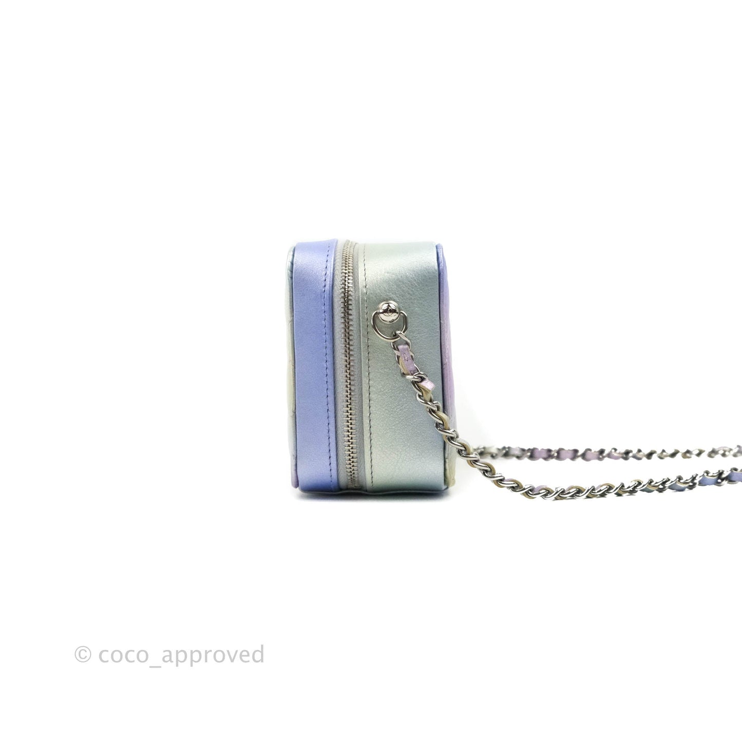 Chanel Quilted Camera Bag Metallic Rainbow Lambskin Rainbow Hardware