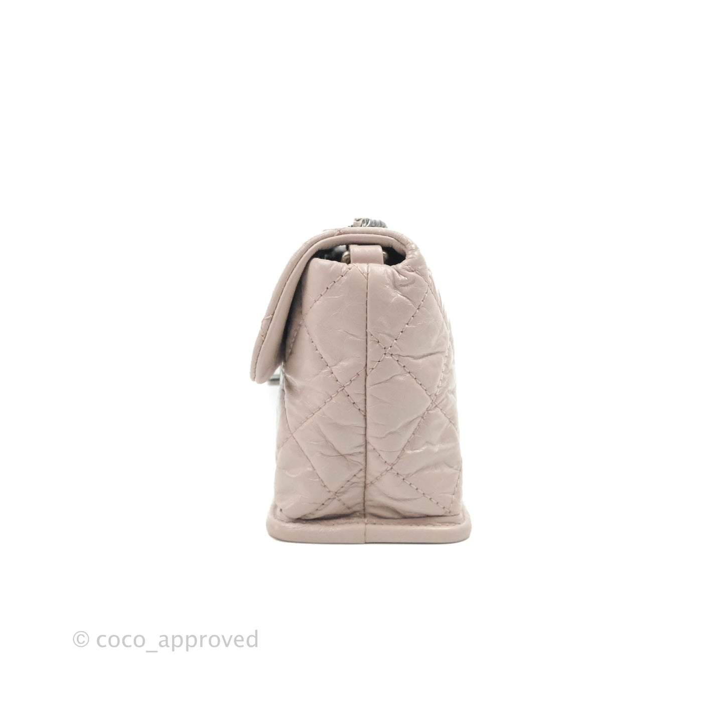 Chanel Mini Flap Nude Pink Crumpled Glazed Calfskin Ruthenium Hardware