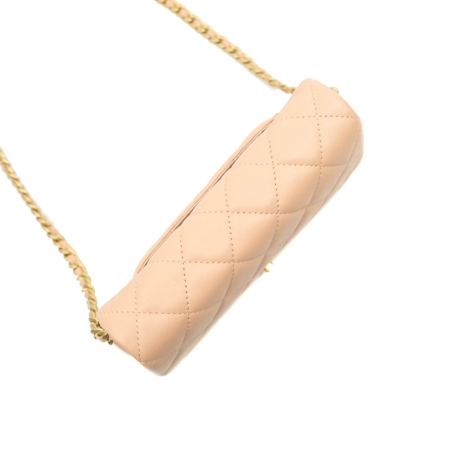 Chanel Clutch with Chain Beige Pink Calfskin Aged Gold Hardware