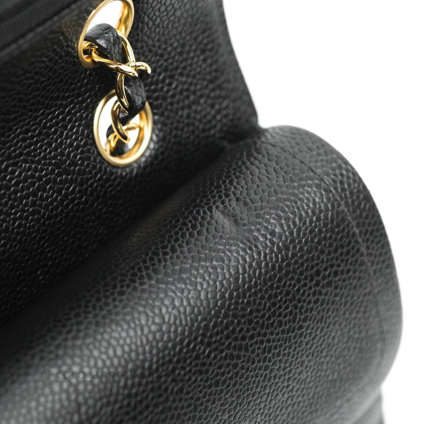 Chanel Classic M/L Medium Flap Quilted Black Caviar 24K Gold Hardware