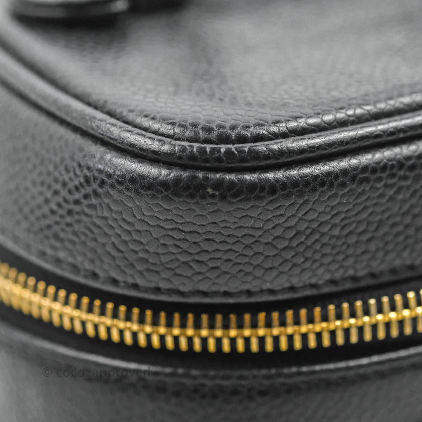 Chanel Vintage Vanity Case Black Caviar Gold Hardware