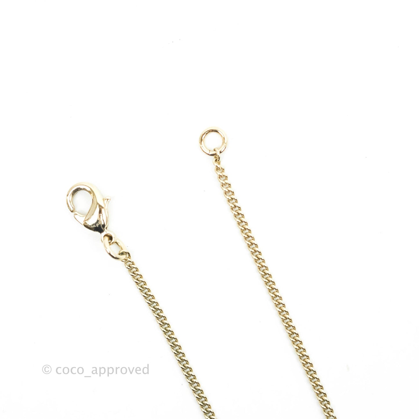 Chanel Round CC Crystal Necklace Gold Tone 20S