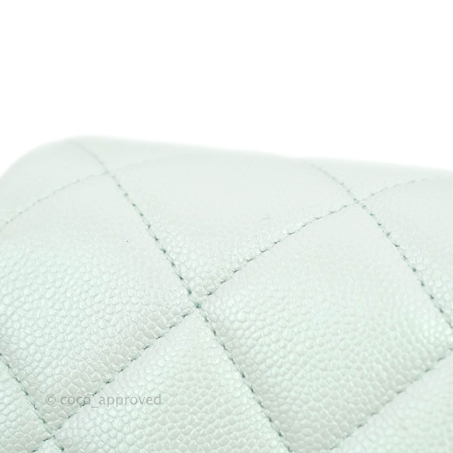 Chanel Quilted My Perfect Mini Iridescent Mint Green Caviar Aged Gold Hardware 21K