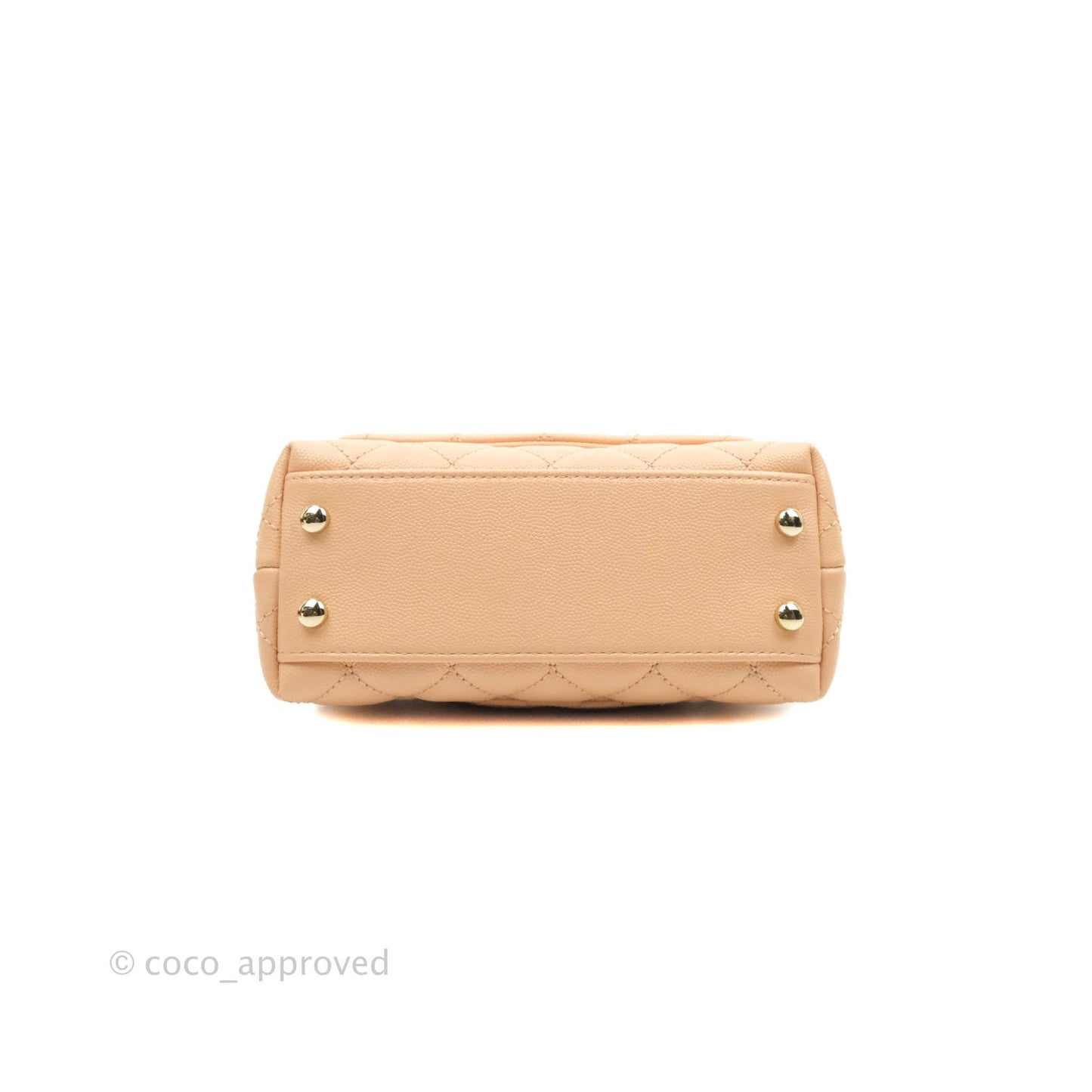 Chanel Mini Coco Handle Quilted Light Beige Pink Caviar Gold Hardware