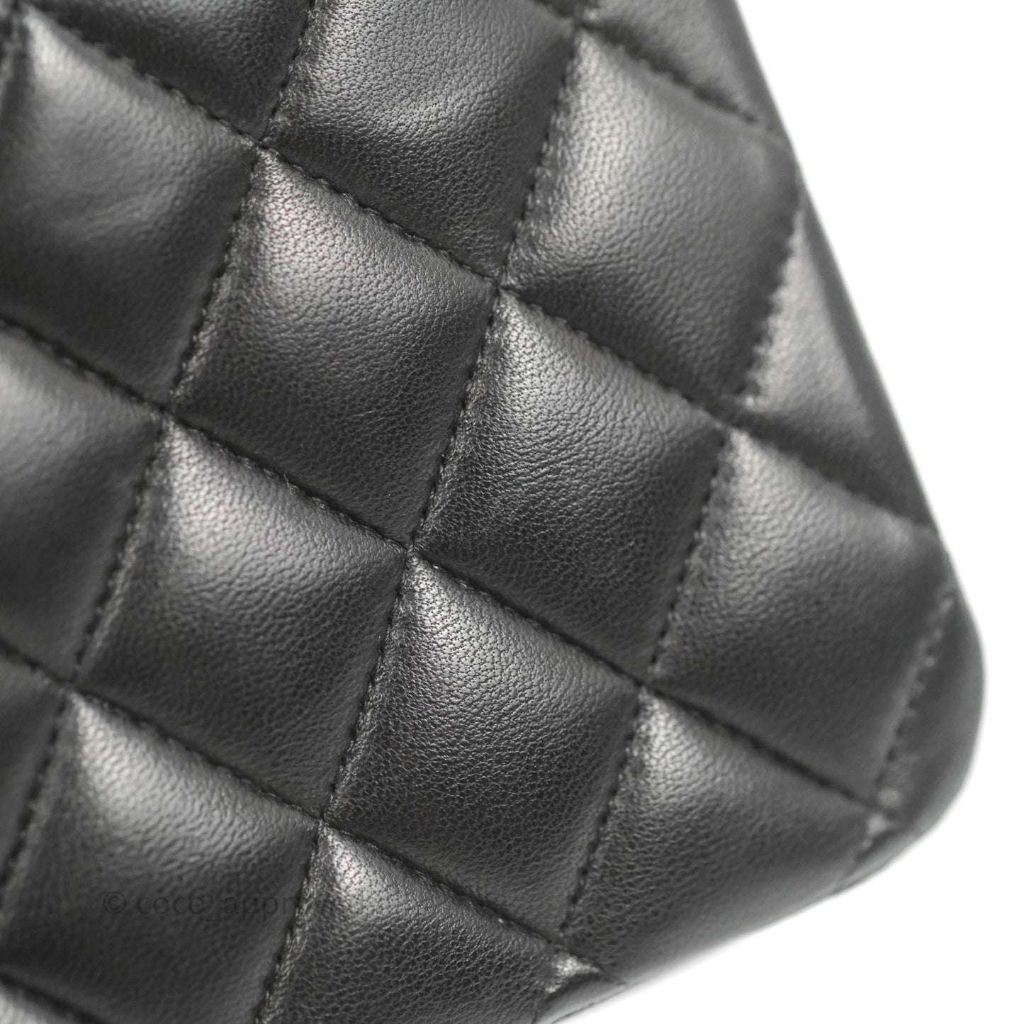 Chanel Classic M/L Medium Flap Quilted Black Lambskin Gold Hardware