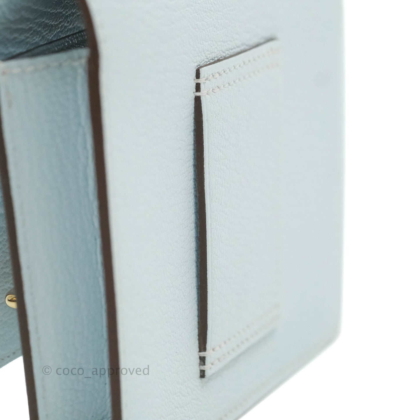 Hermès Roulis Slim Wallet Bleu Brume Gold Hardware
