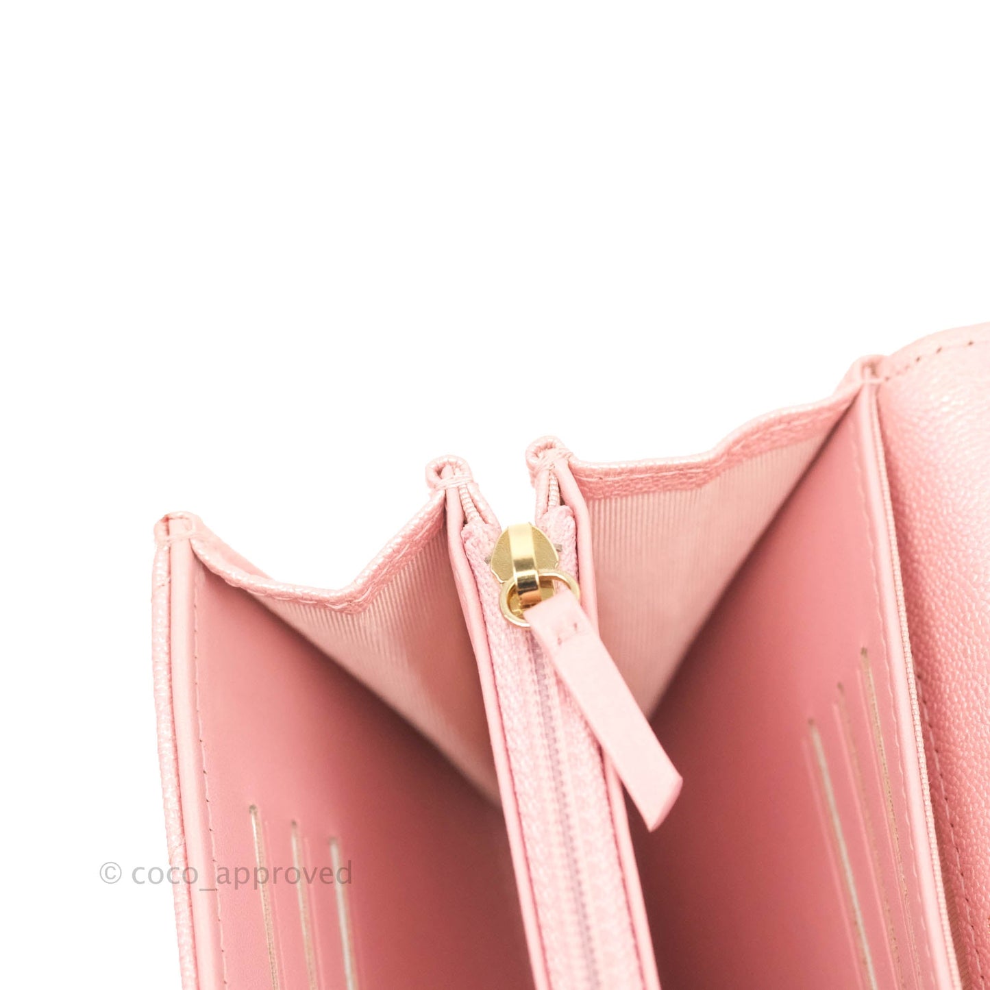 Chanel Mini Quilted Wallet On Chain WOC Caviar Iridescent Pink Gold Hardware 19S