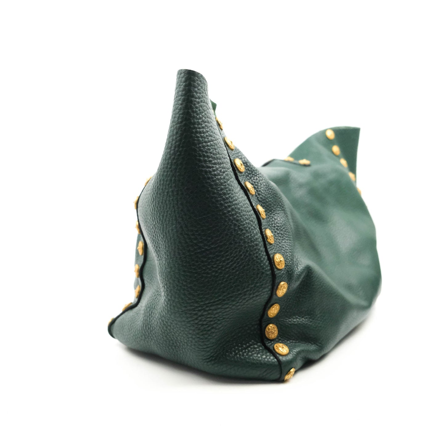 Valentino Large Gryphon Stud Tote Green Grained leather