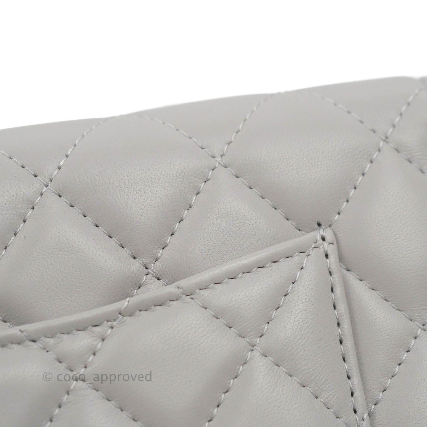 Chanel Quilted Pearl Crush Wallet on Chain WOC Grey Lambskin Aged Gold Hardware