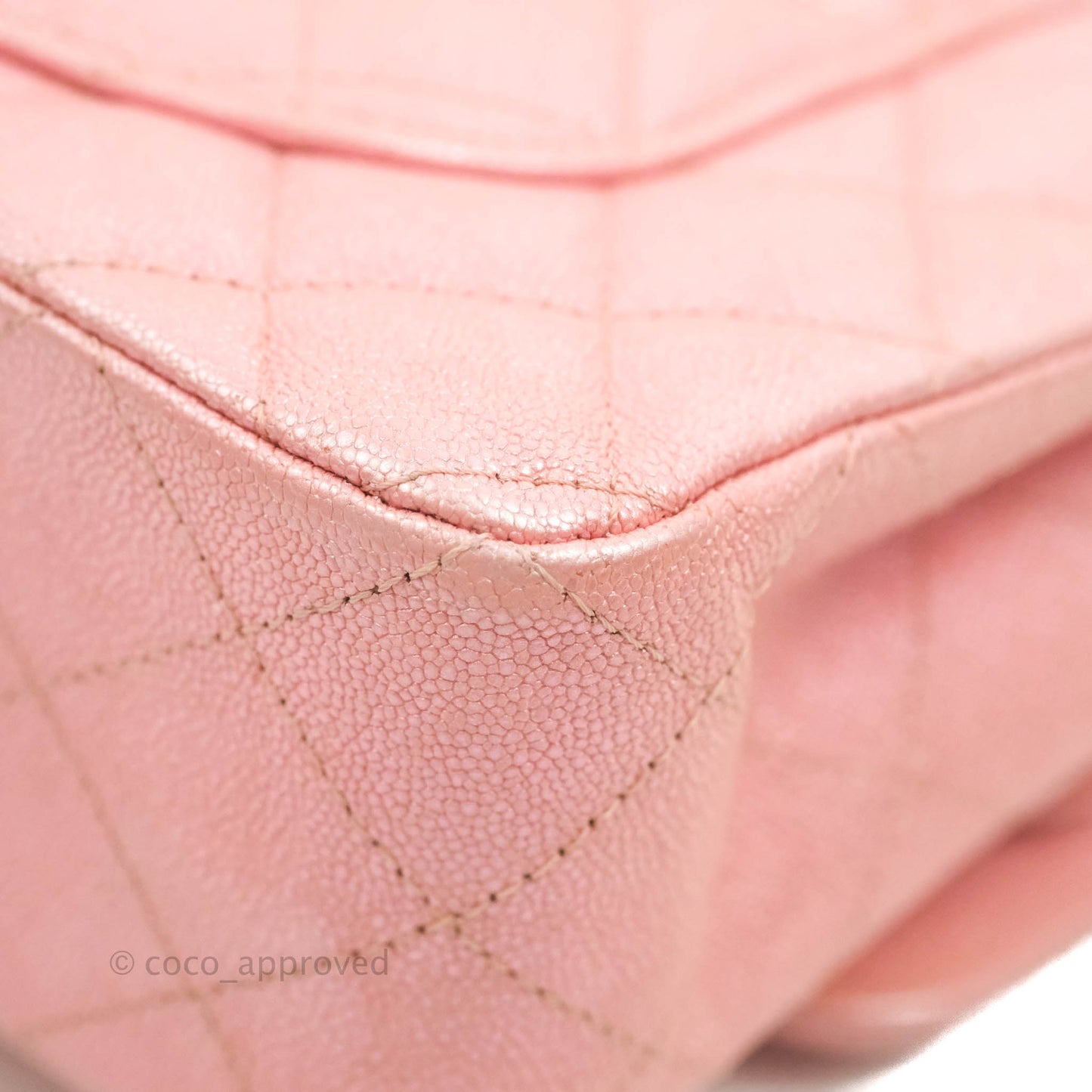 Chanel Small Classic Quilted Flap Iridescent Pink Caviar Gold Hardware 19S