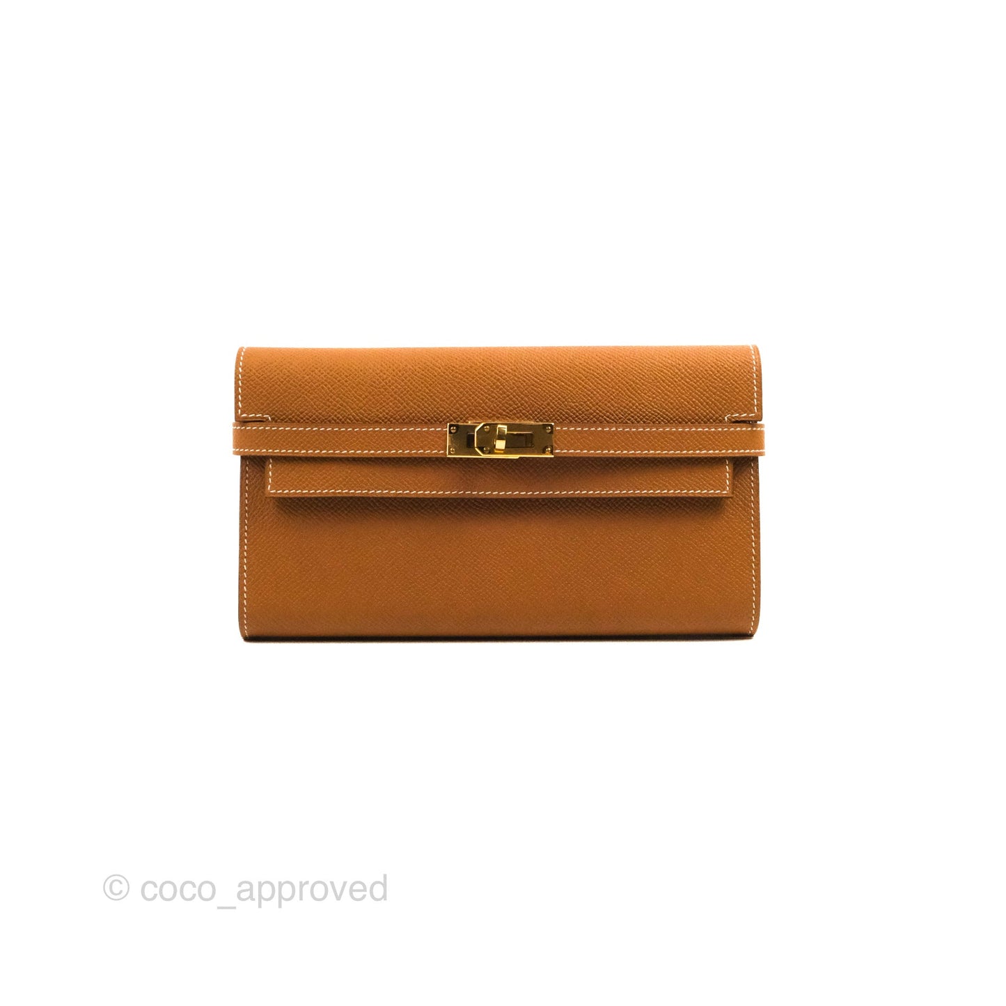 Hermès Epsom Kelly Wallet Gold Gold Hardware