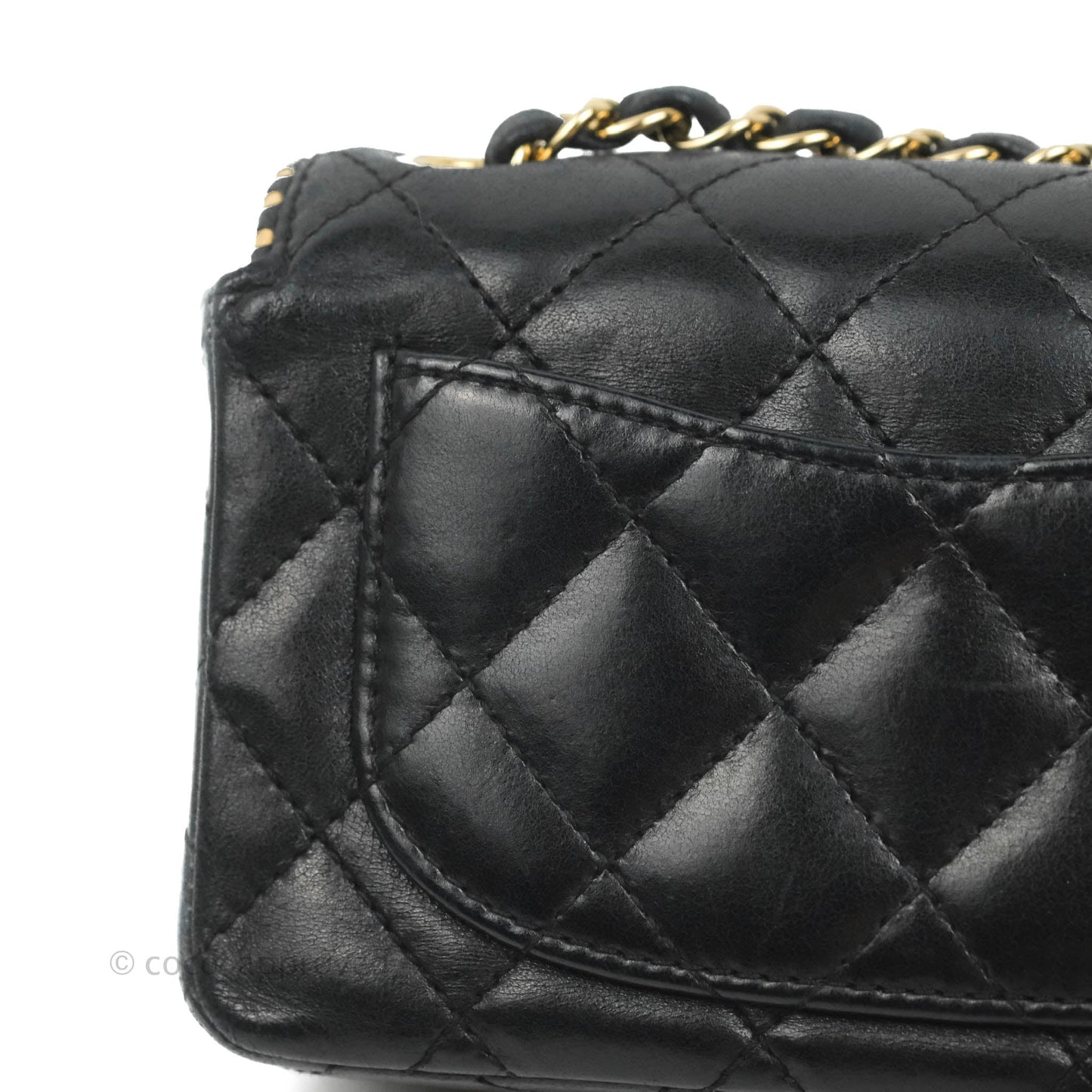 Chanel Vintage Mini Rectangular Black Calfskin 24K Gold Hardware