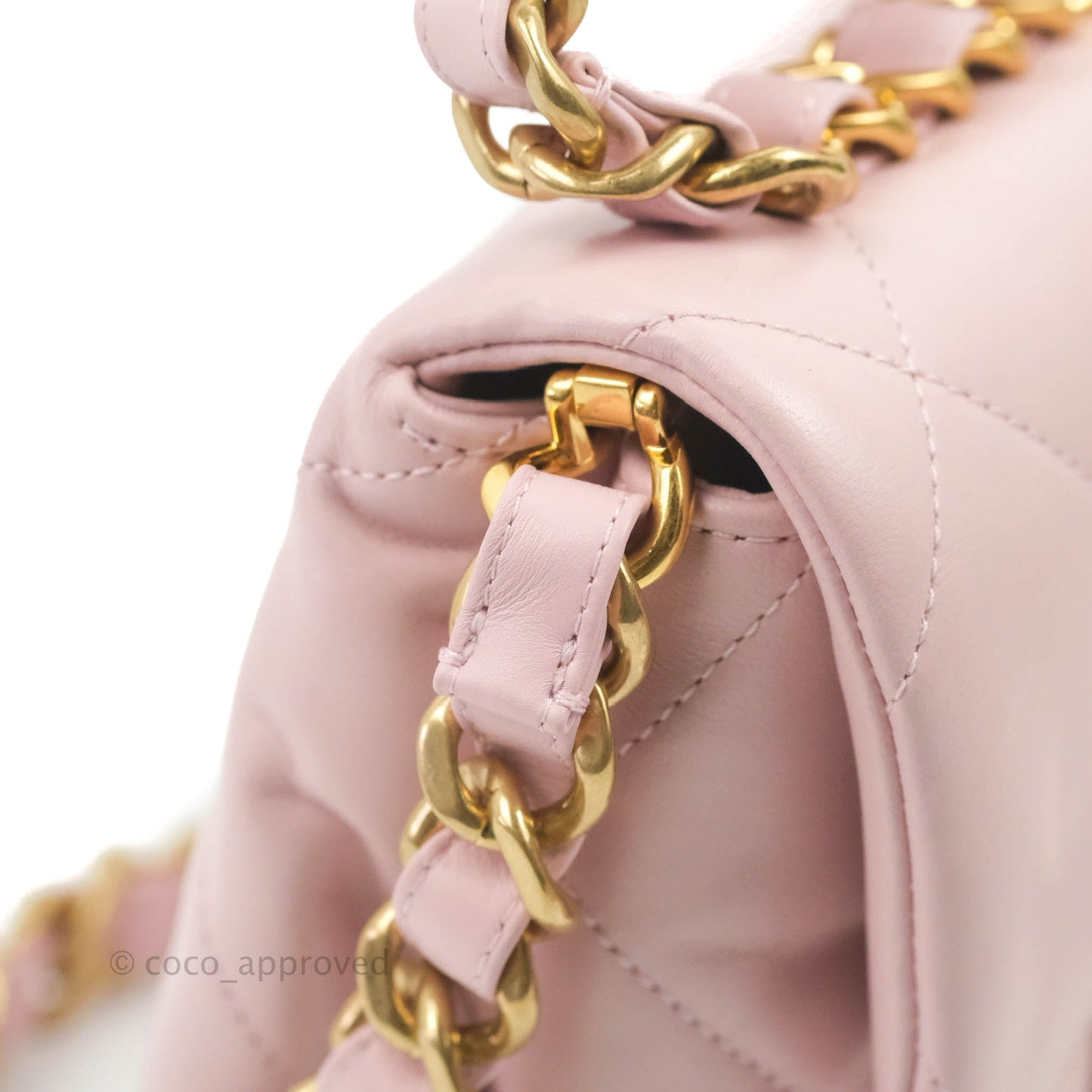 Chanel Small Flap Bag Light Pink Lambskin Aged Gold Hardware 22-23FW