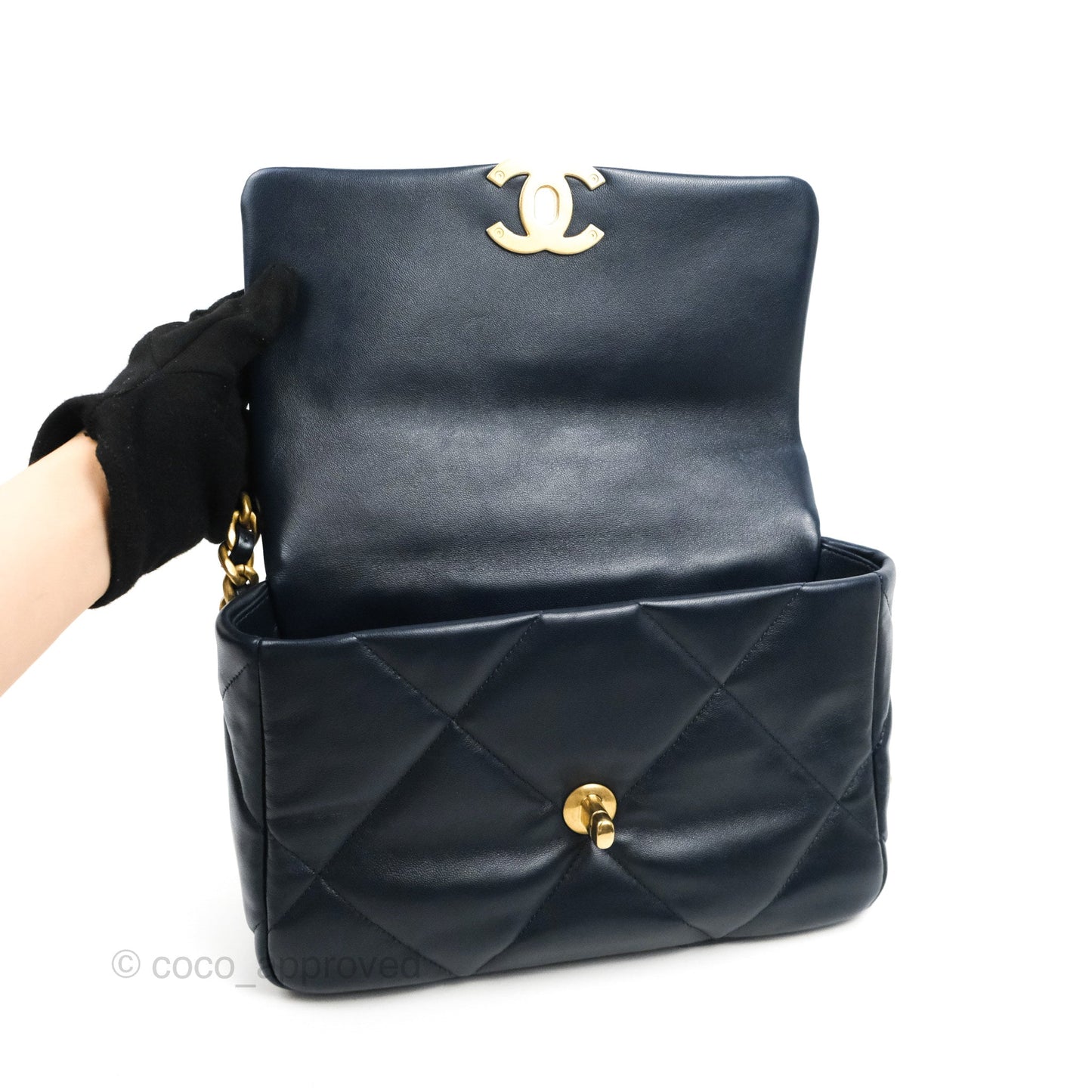 Chanel 19 Small Navy Lambskin Mixed Hardware