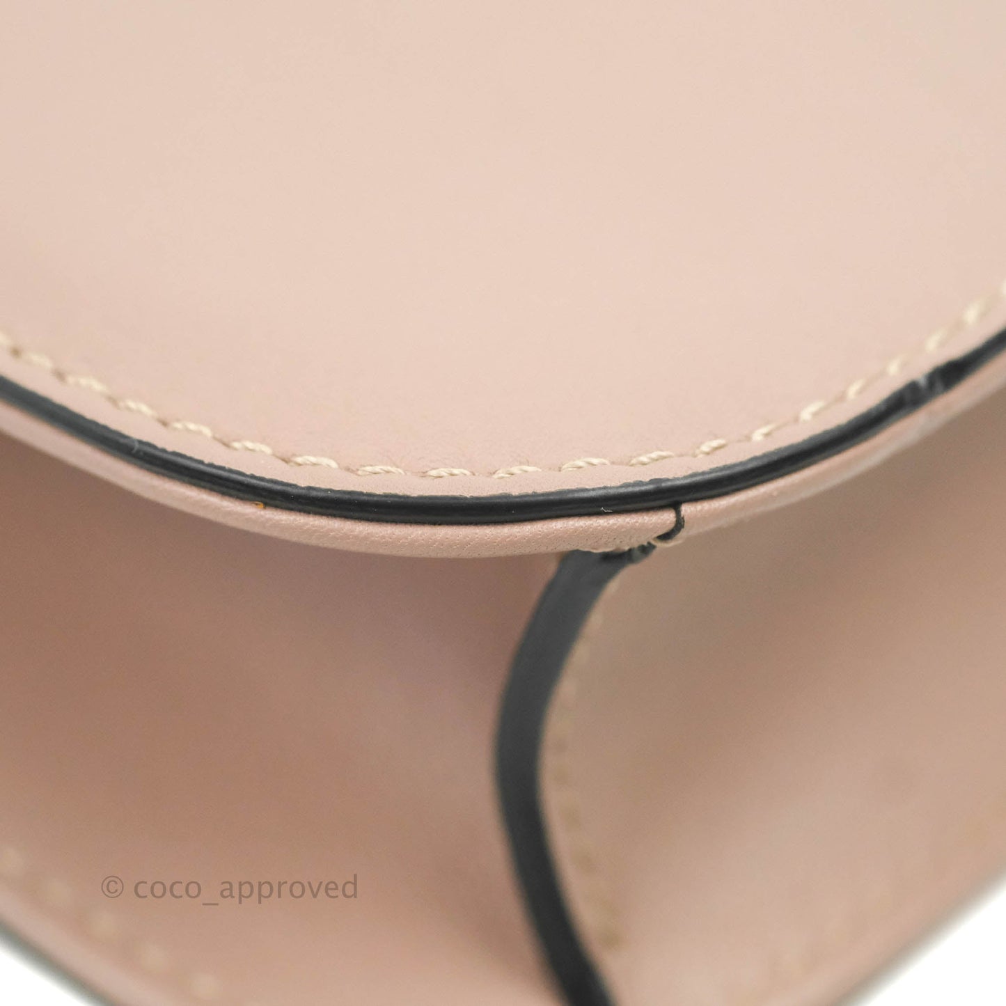 Valentino Vitello Small Glam Lock Rockstud Flap Poudre