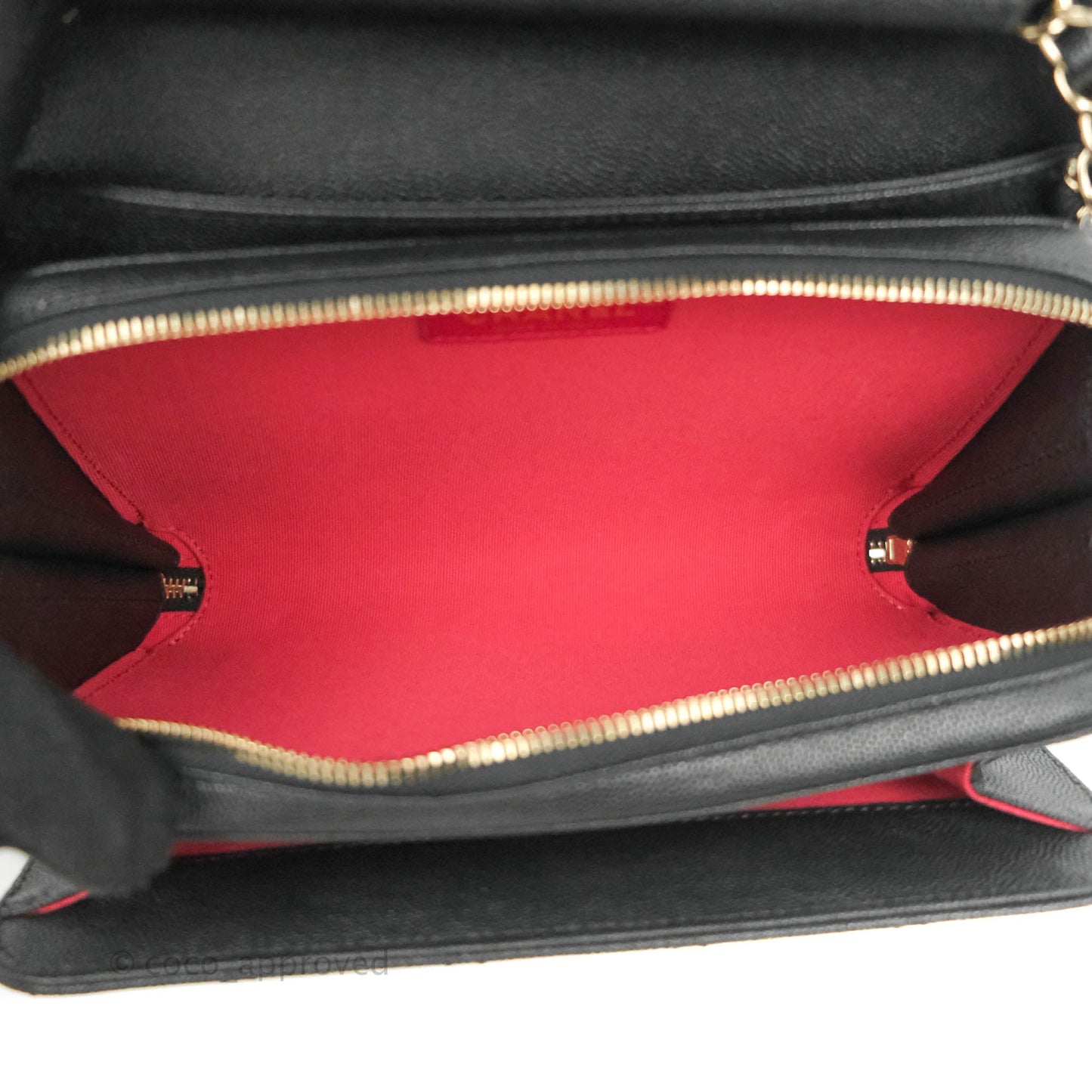 Chanel Quilted Like The Wallet Medium Flap Black Caviar Gold Hardware 22C