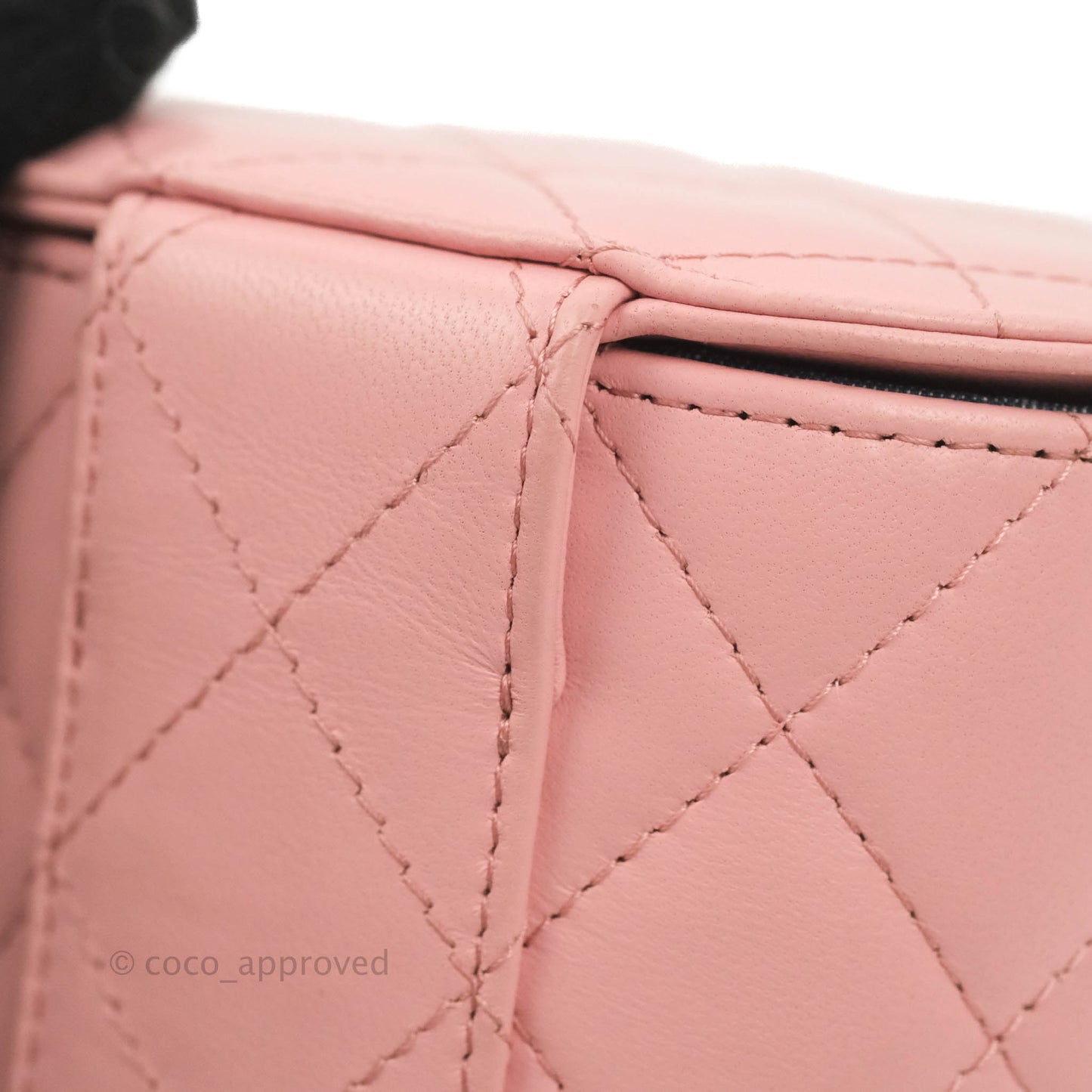 Chanel Quilted Small Resin Elegant Chain Vanity Case Lambskin Pink Gold Hardware