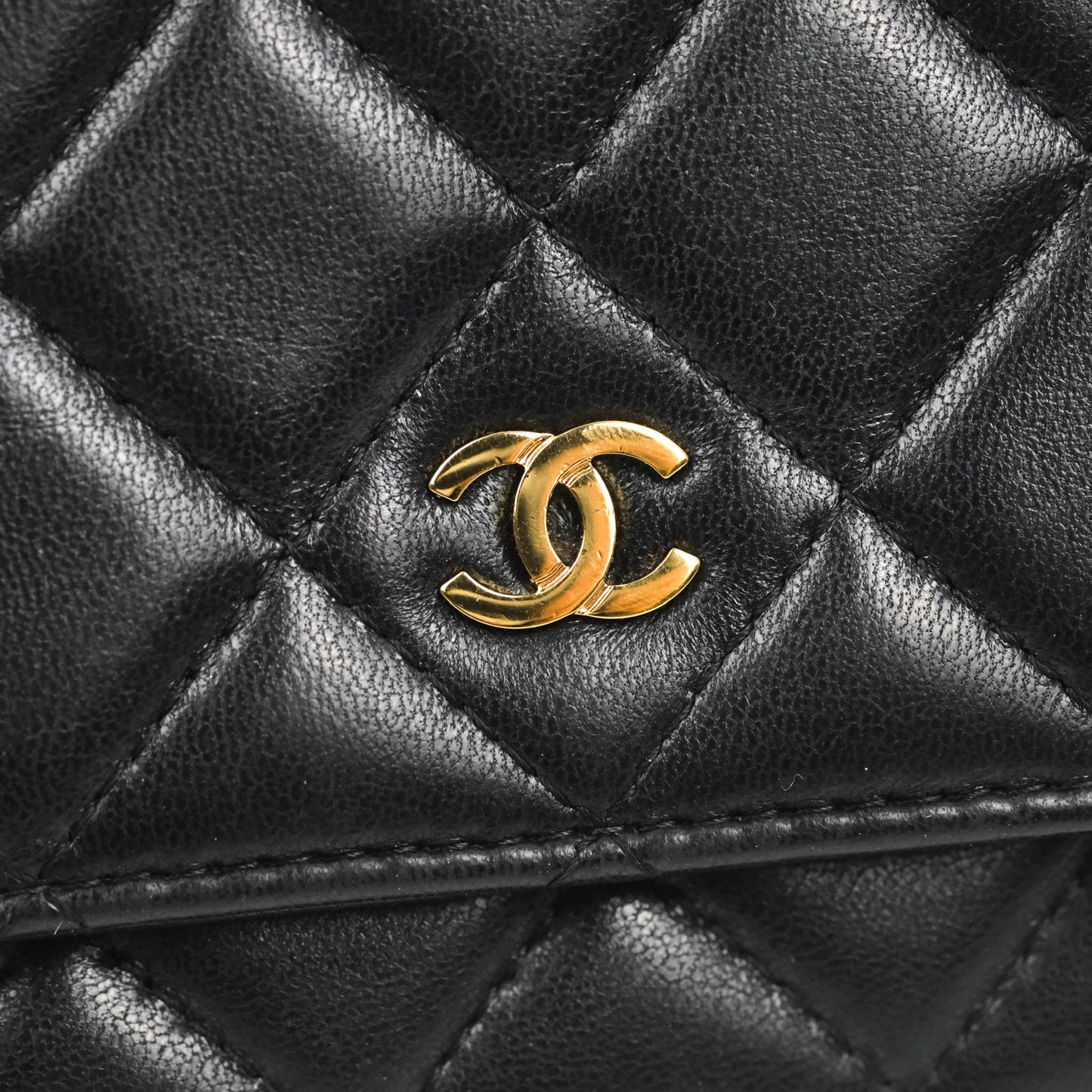 Chanel Quilted Classic WOC Black Lambskin Gold Hardware