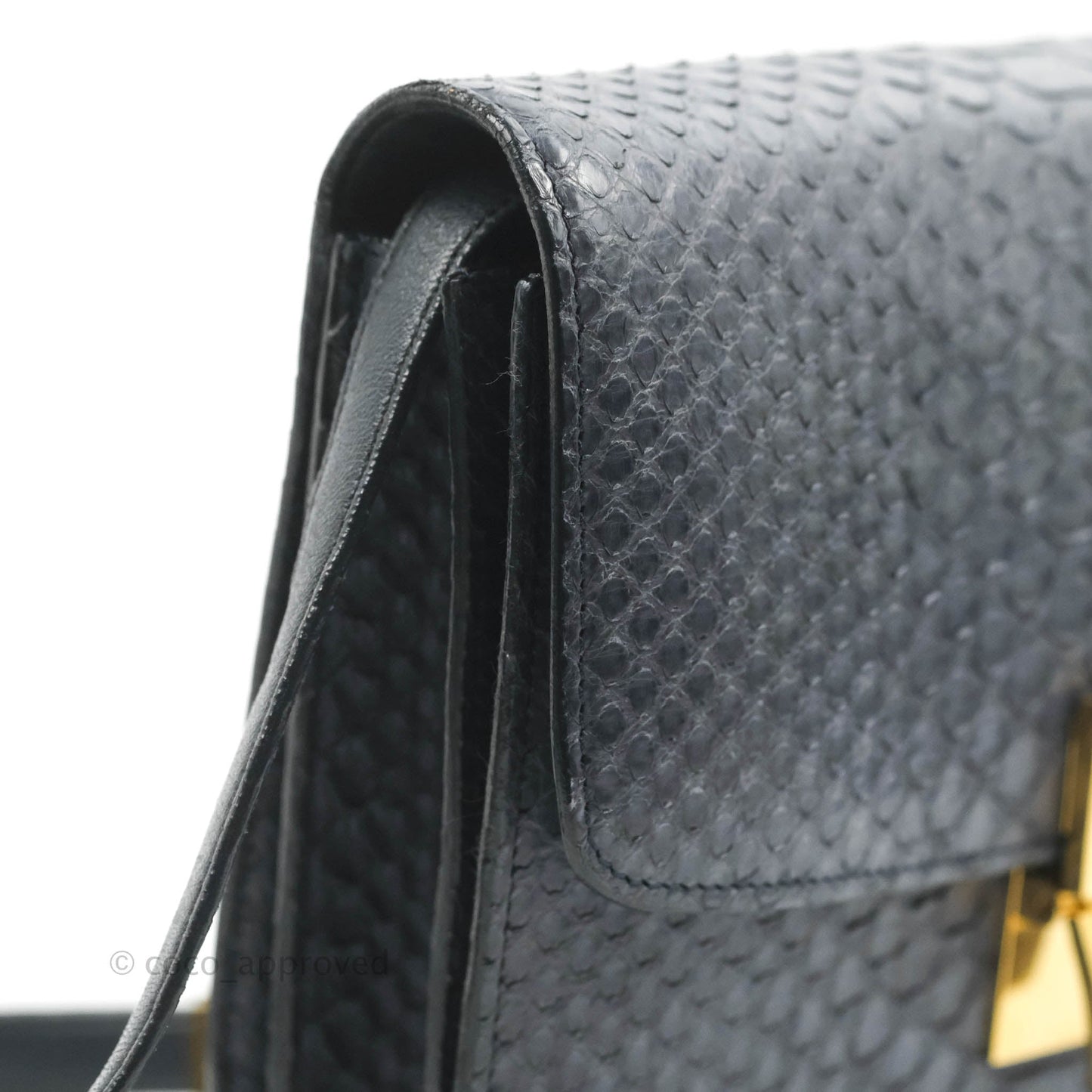 Celine Medium Classic Box Flap Grey Blue Python Gold Hardware