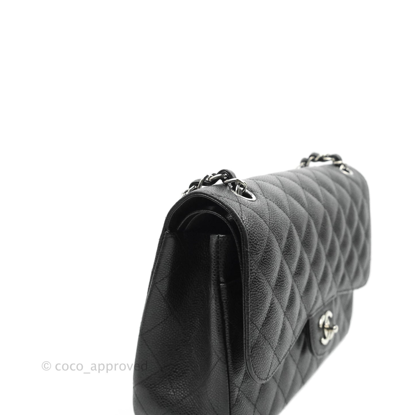 Chanel Jumbo Double Flap Black Caviar Silver Hardware⁣⁣