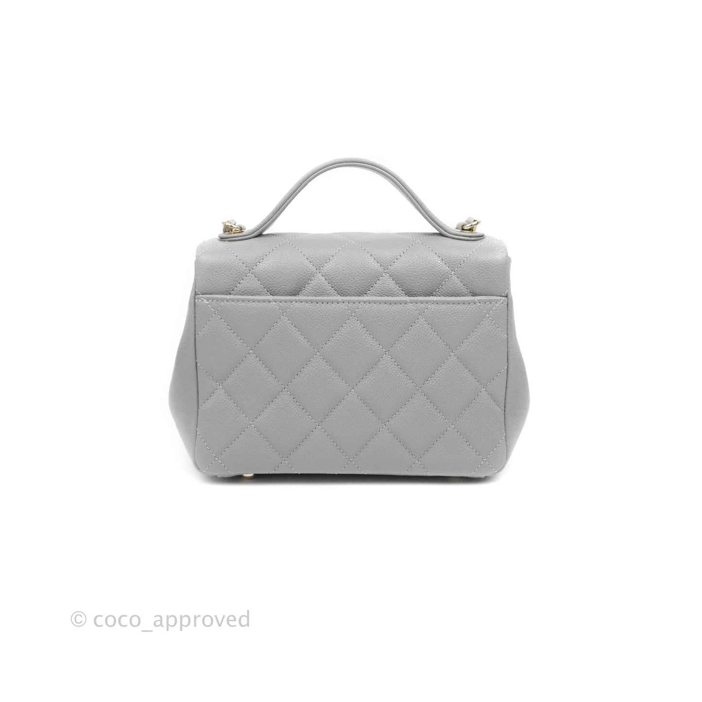 Chanel Quilted Small Business Affinity Flap Grey Caviar Gold Hardware