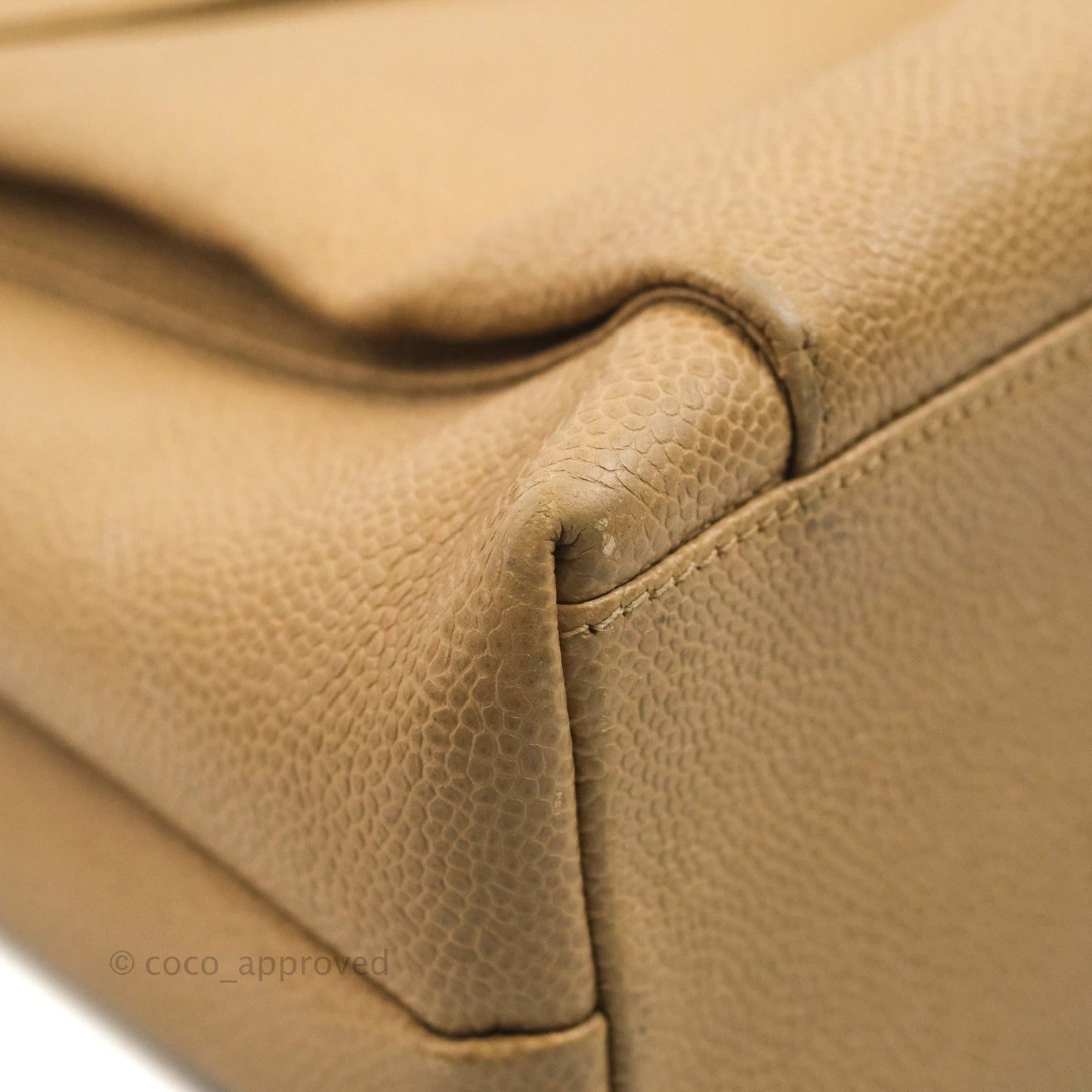 Chanel Vintage Tote Beige Caviar 24K Gold Hardware