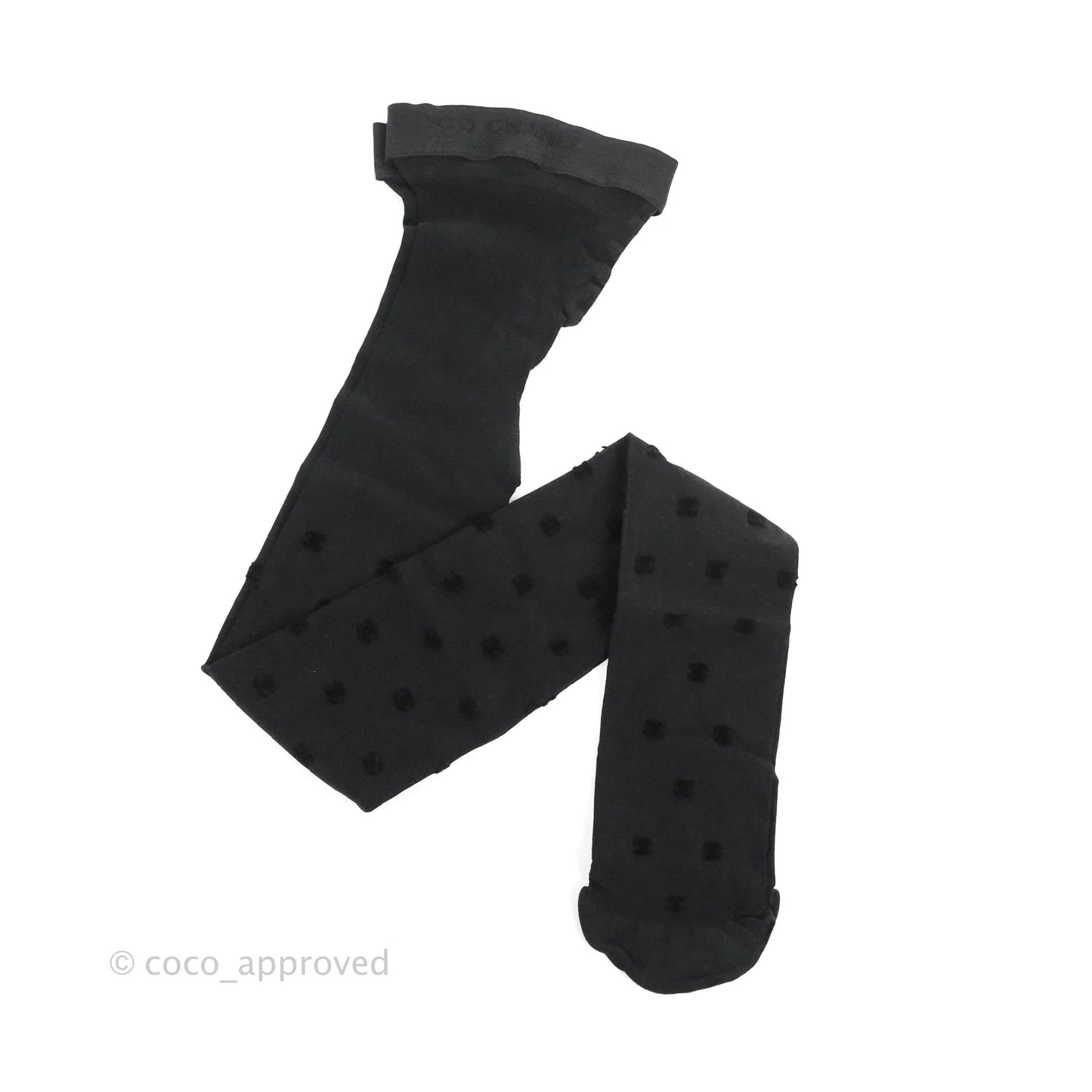 Chanel Black Tights with CC Logo Size S