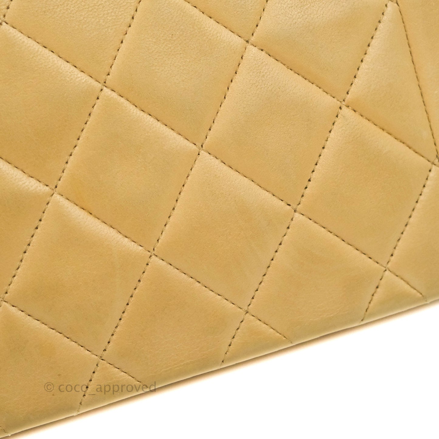 Chanel Vintage Small Quilted Classic Diana Flap Bag Beige Lambskin 24K Gold Hardware