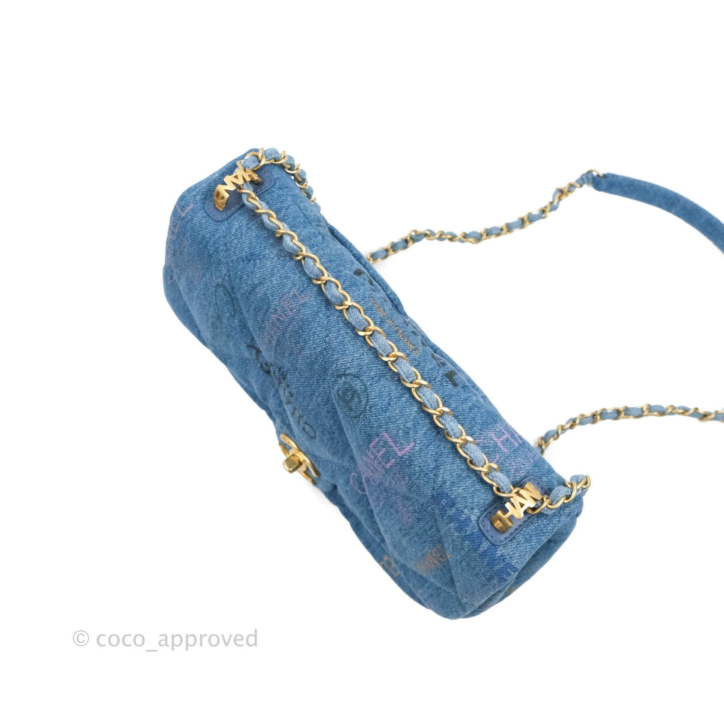 Chanel Quilted Large Denim Mood Flap Blue Multicolor 22P