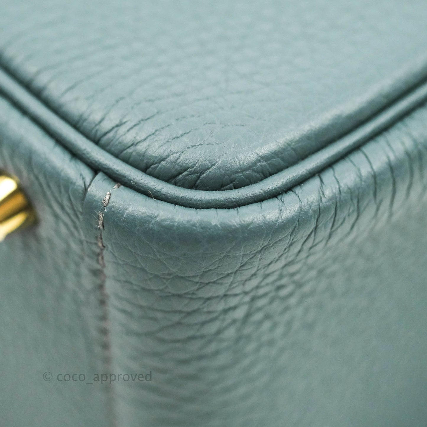 Hermès Mini Lindy 20 Bleu Orage Clemence Gold Hardware