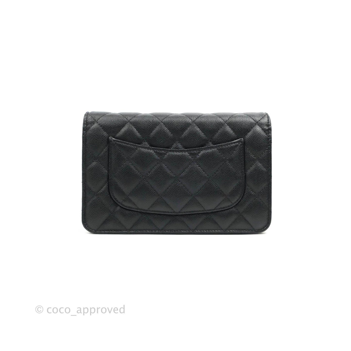 Chanel Quilted WOC Black Caviar Gold Hardware With Charms