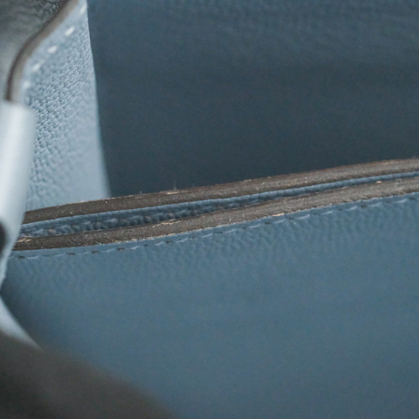 Hermès Roulis Mini 18 Bleu Lin Evercolor Gold Hardware
