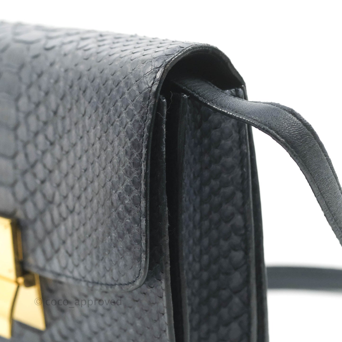 Celine Medium Classic Box Flap Grey Blue Python Gold Hardware