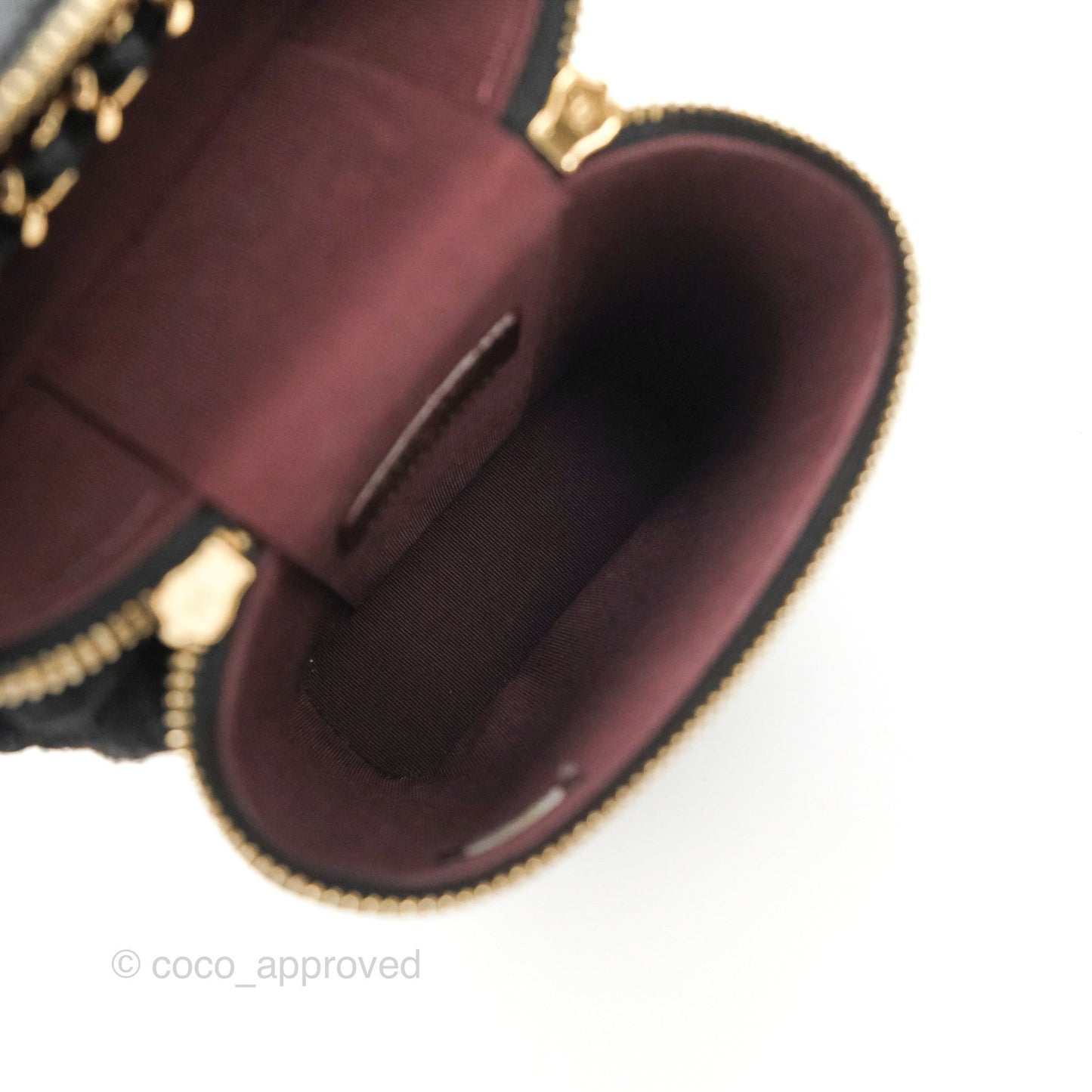 Chanel Vanity Phone Holder With Chain Black Caviar Gold Hardware