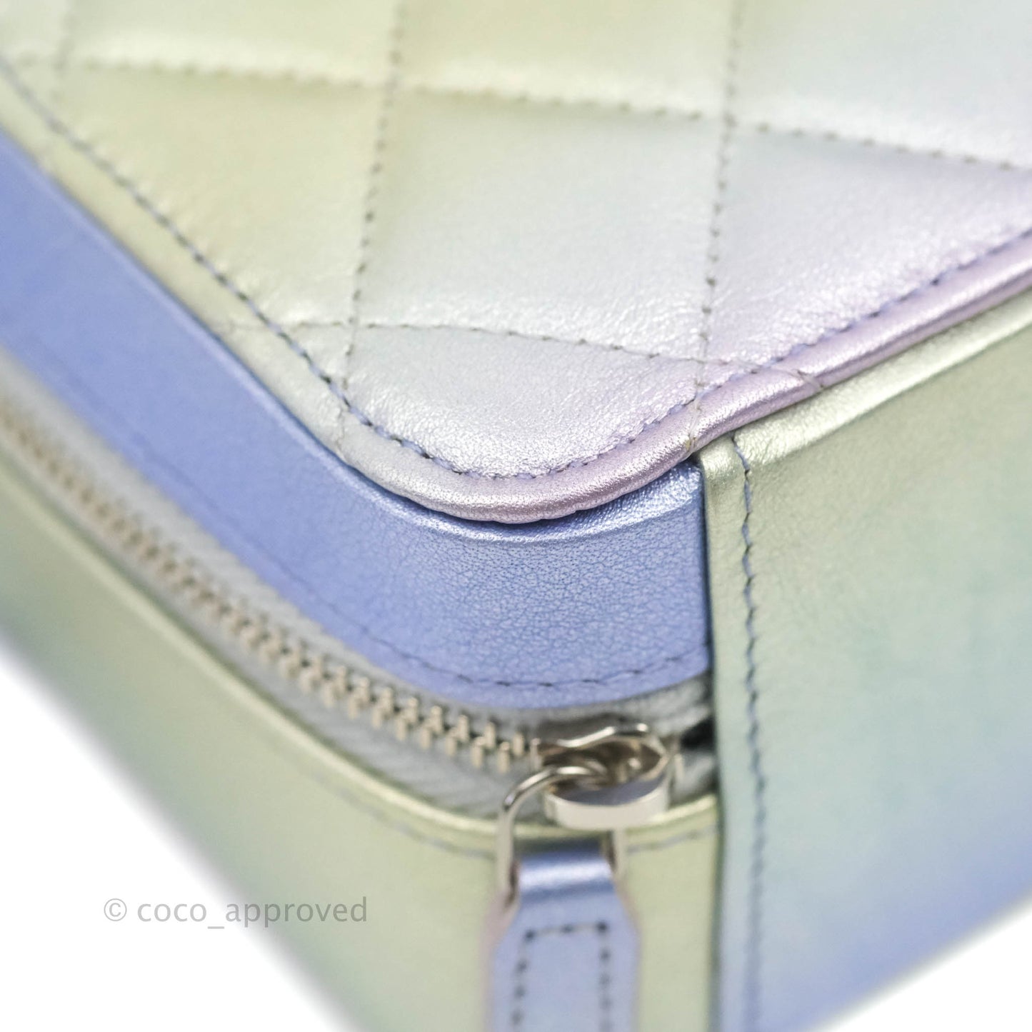 Chanel Quilted Camera Bag Metallic Rainbow Lambskin Rainbow Hardware