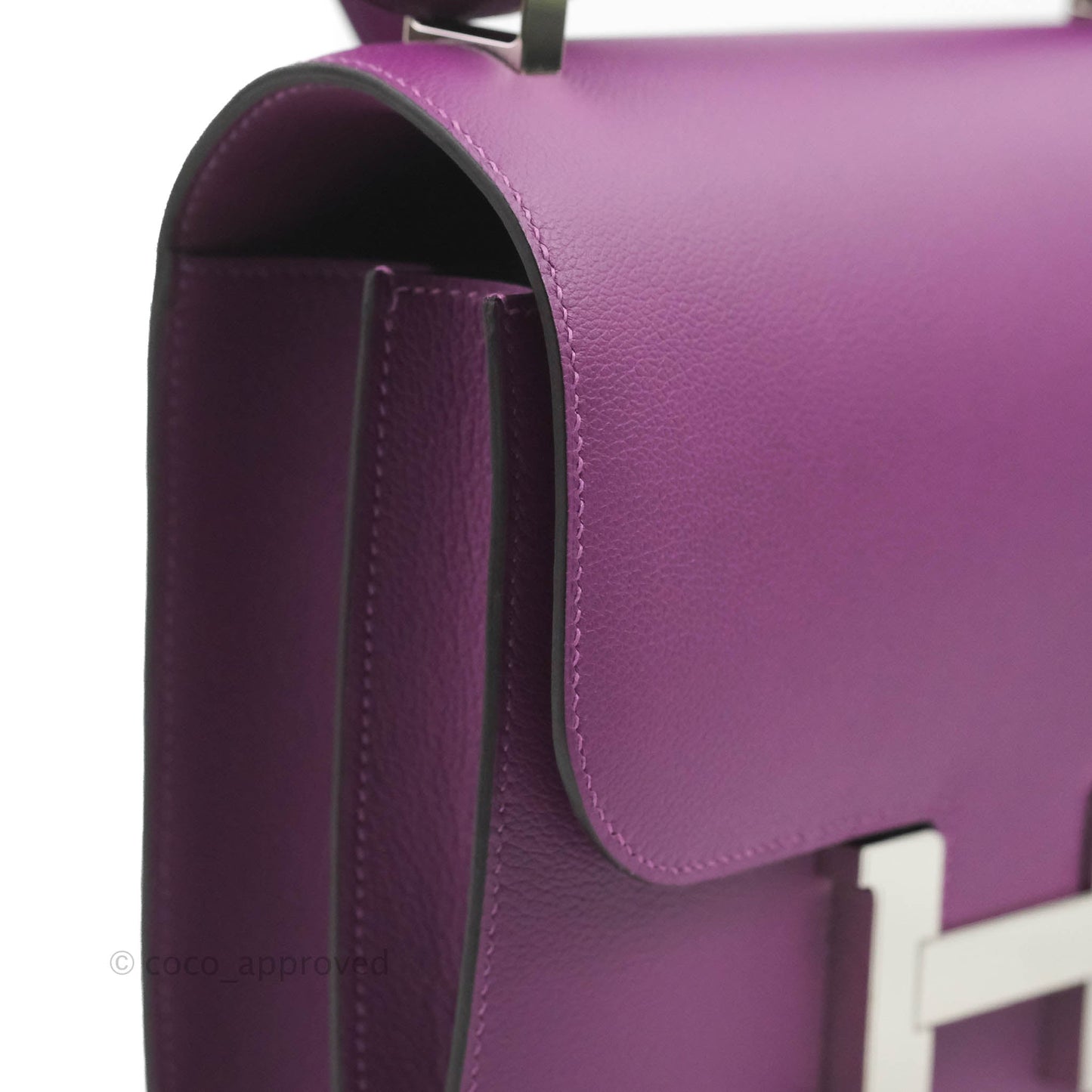 Hermès Constance 24 Anemone Evercolor Palladium Hardware
