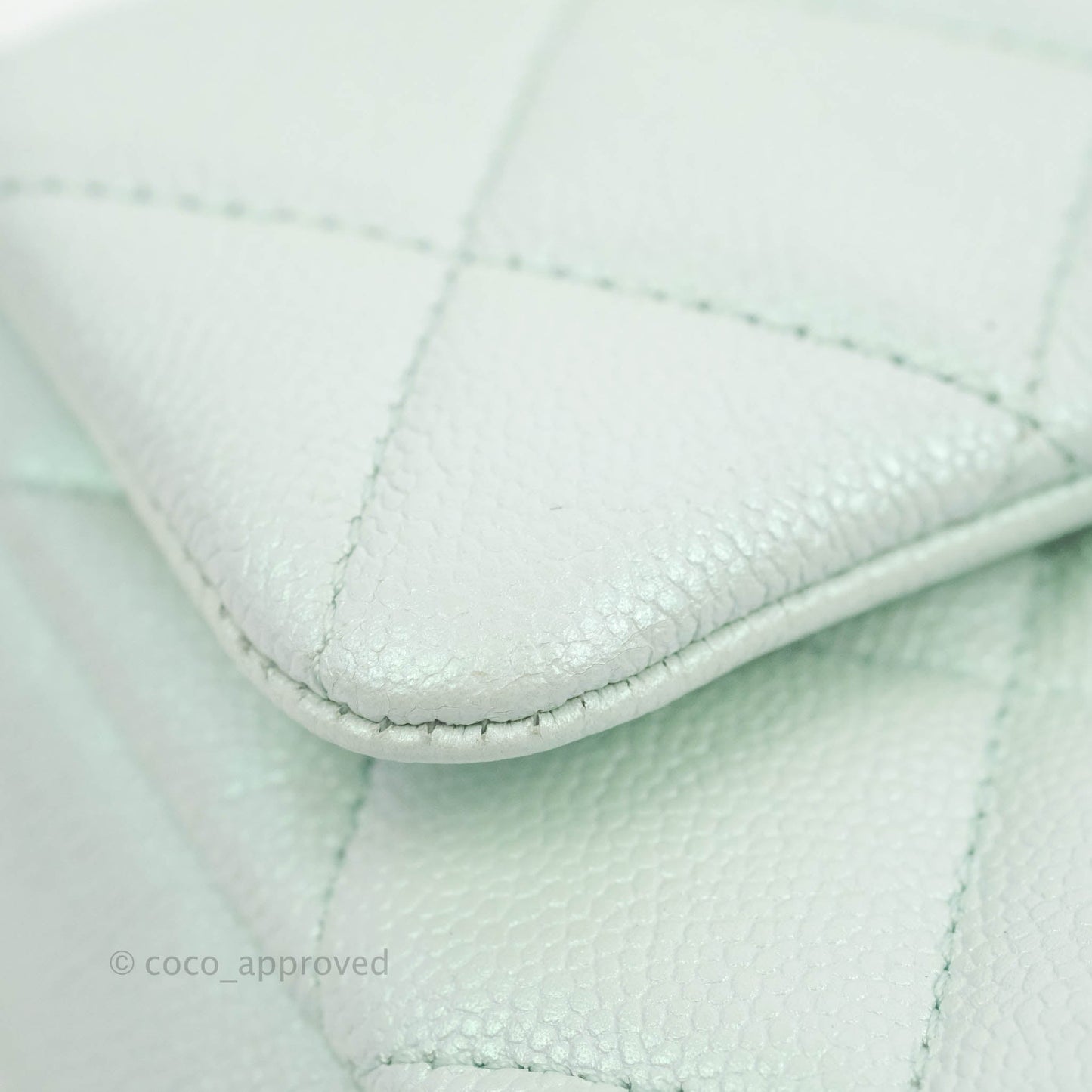 Chanel Quilted My Perfect Mini Iridescent Mint Green Caviar Aged Gold Hardware 21K