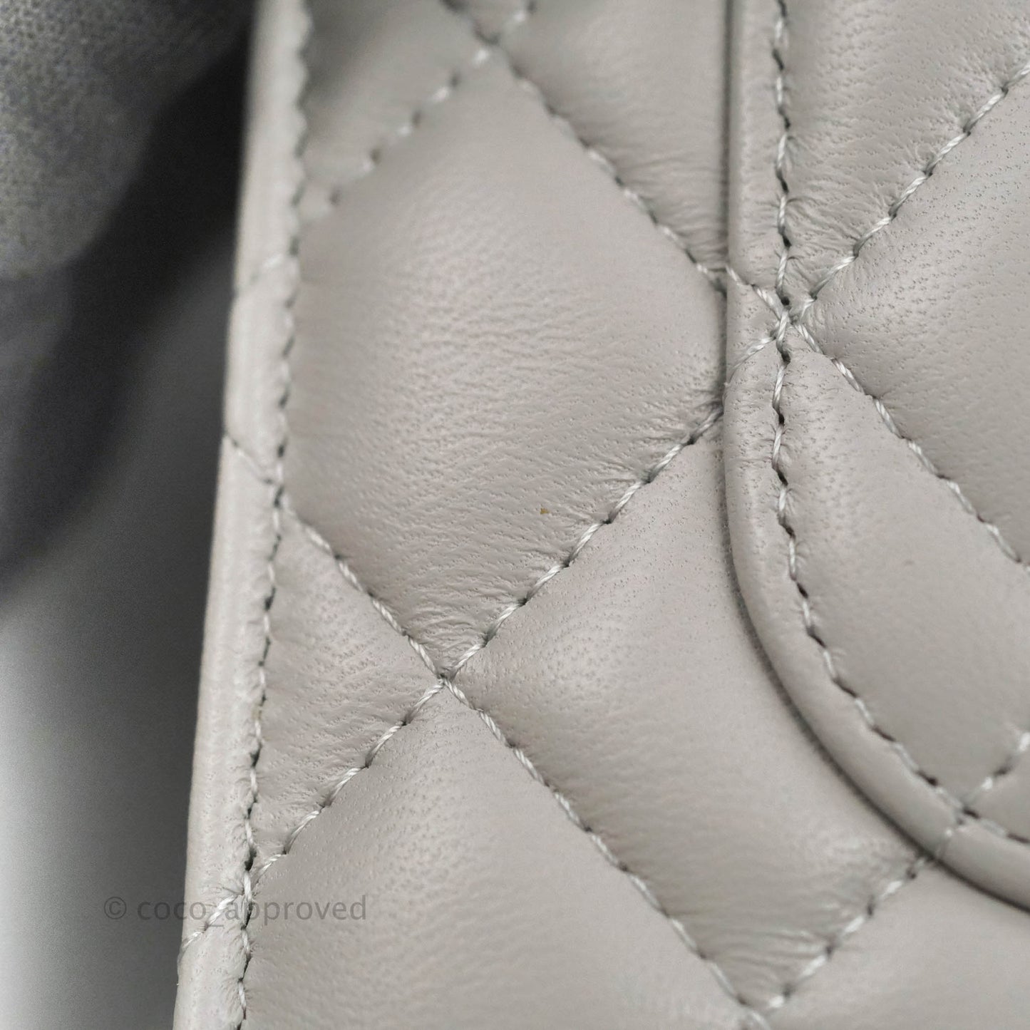 Chanel Quilted Pearl Crush Wallet on Chain WOC Grey Lambskin Aged Gold Hardware