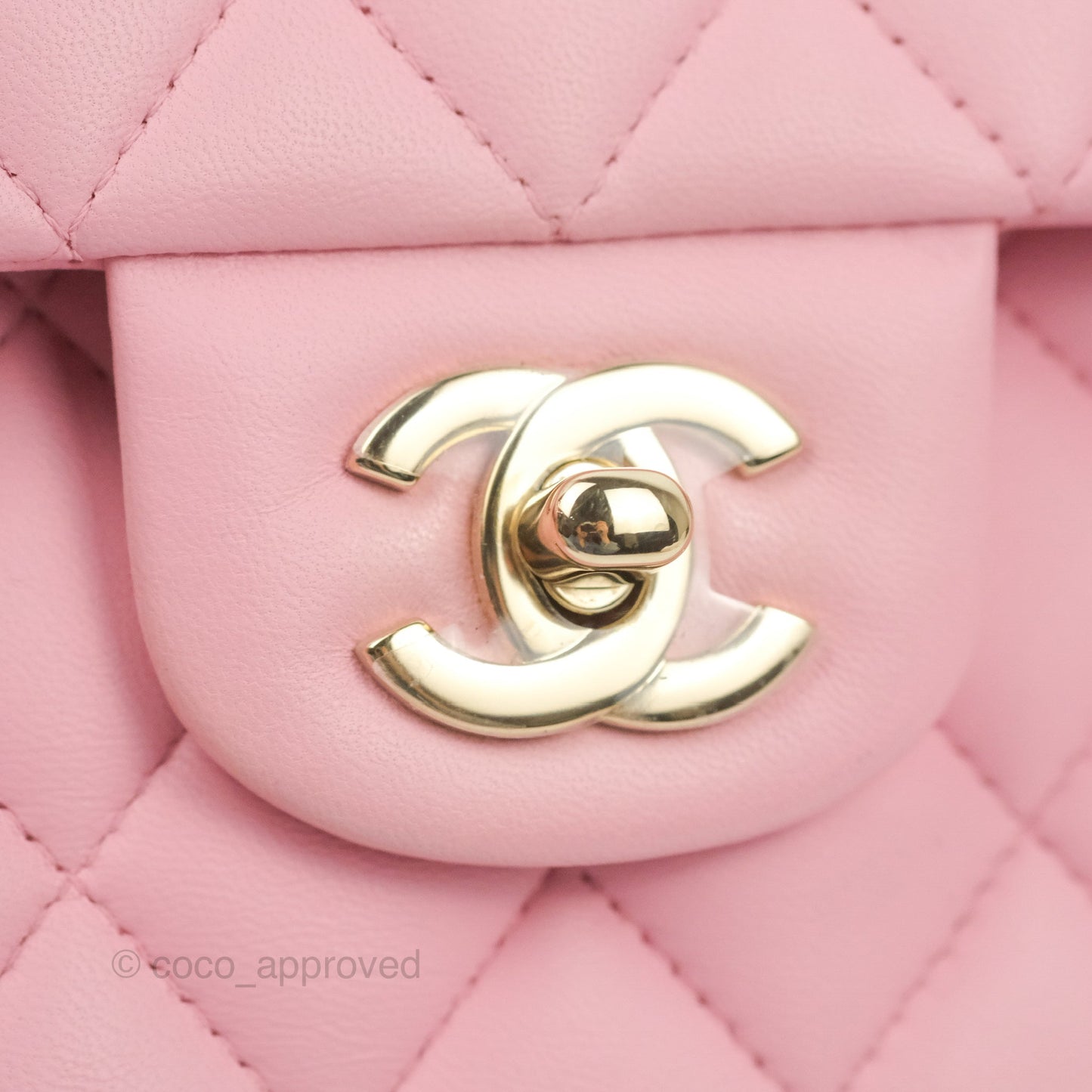 Chanel Small Classic Quilted Flap Pink Lambskin Gold Hardware