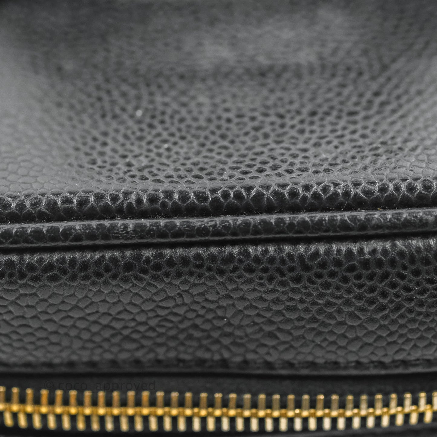 Chanel Vintage Vanity Case Black Caviar Gold Hardware