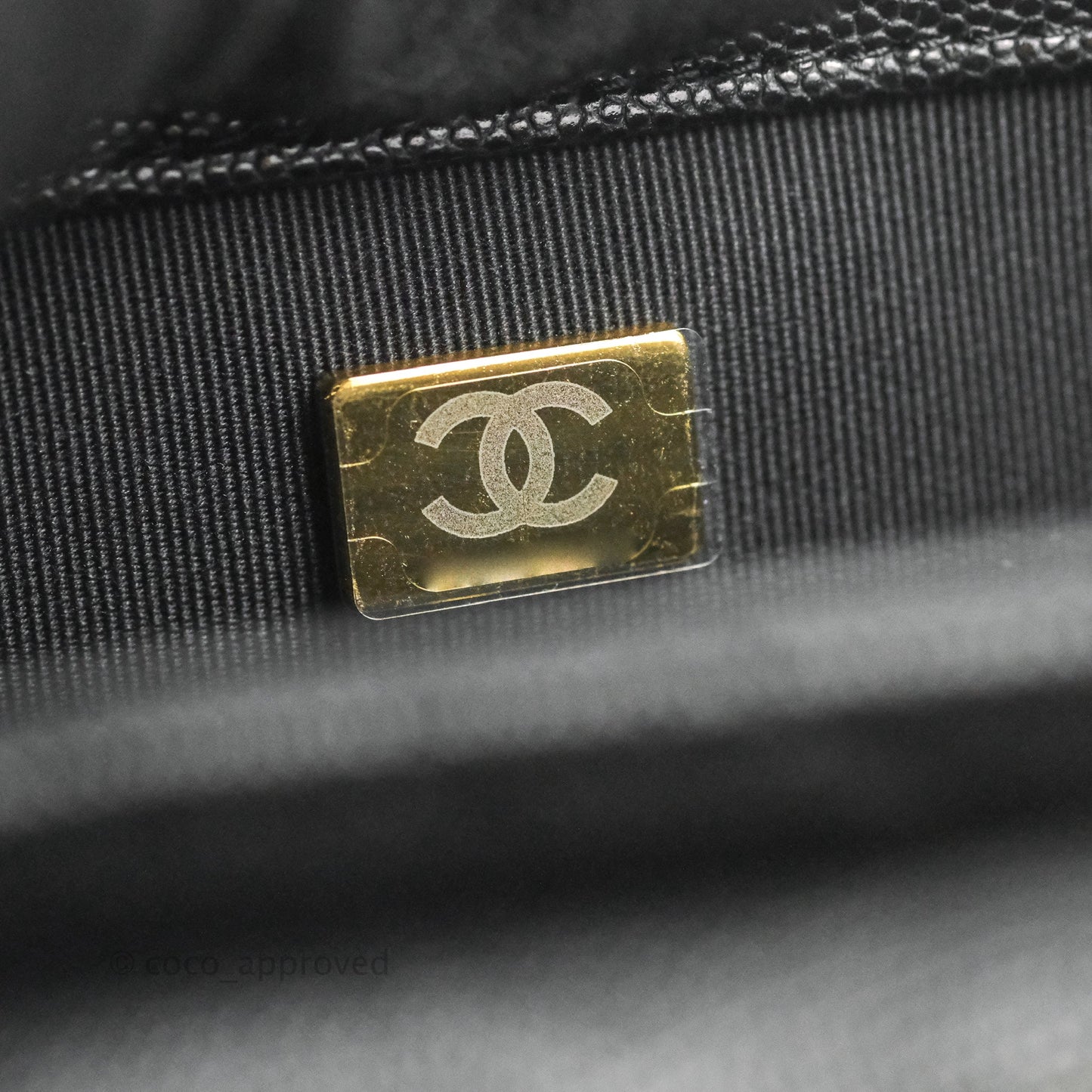 Chanel Small Vanity Flap Bag With Handle Black Caviar Gold Hardware 23C