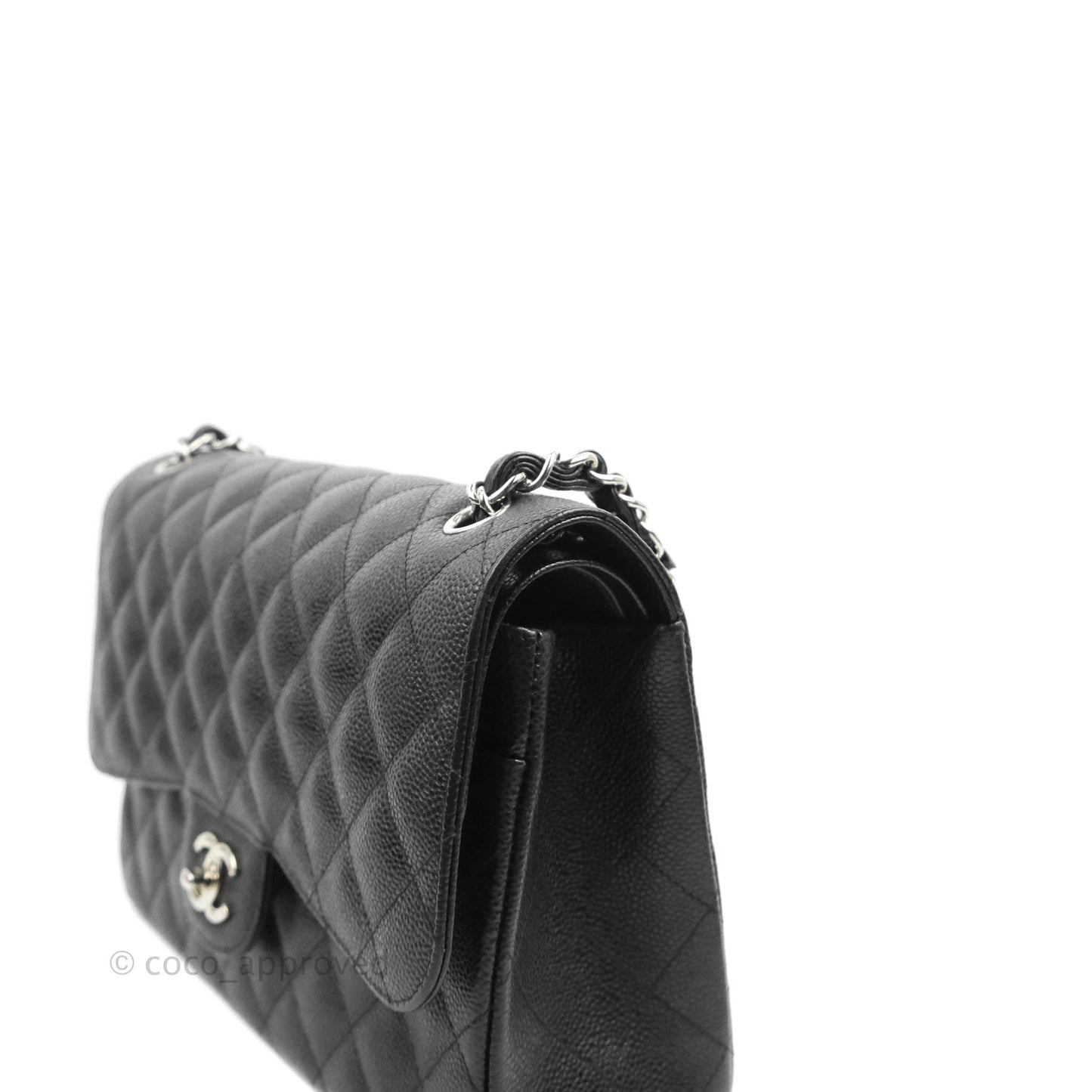 Chanel Jumbo Double Flap Black Caviar Silver Hardware⁣⁣